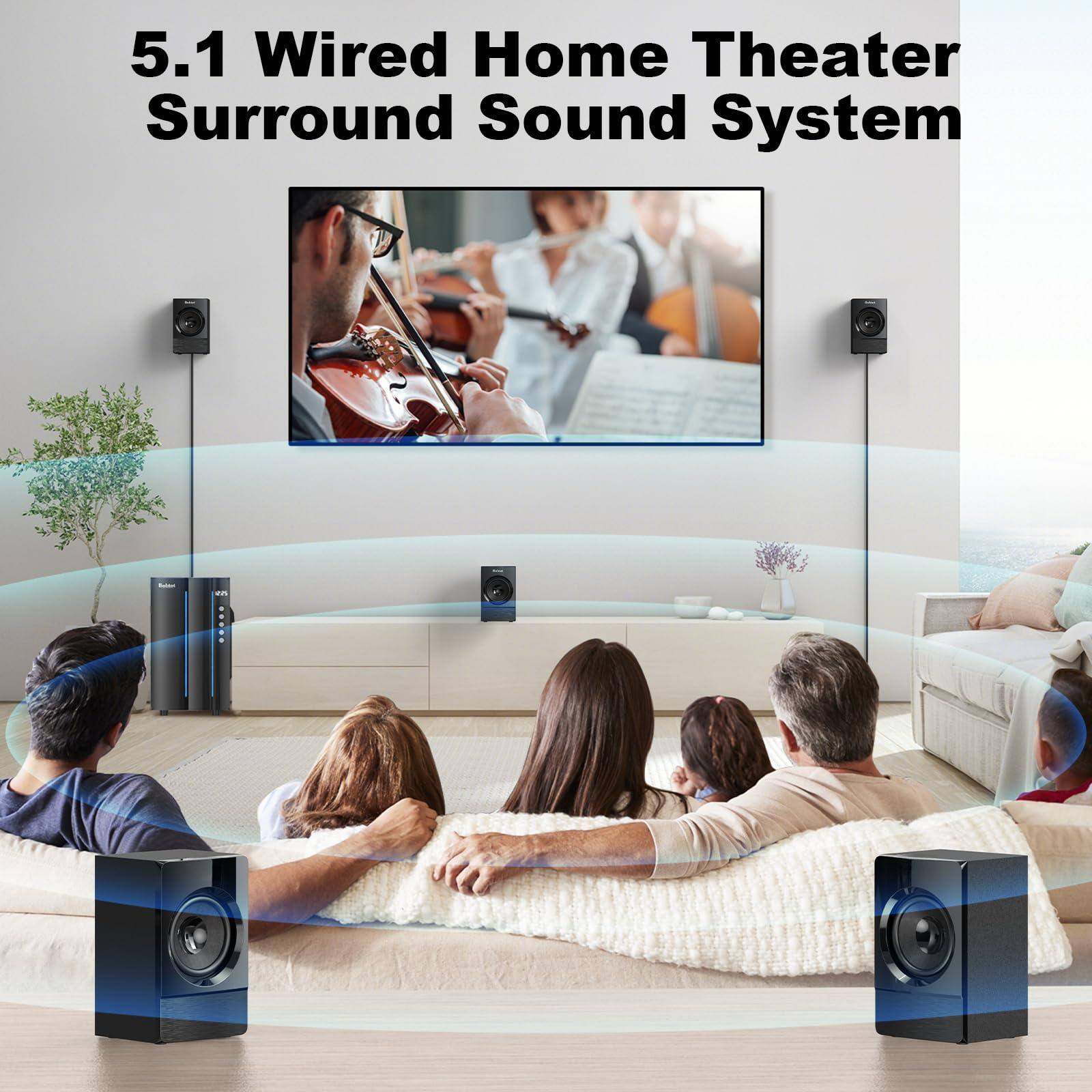 5.1 Wired Home Theater Surround Sound System