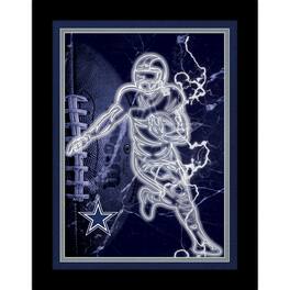 Fan Creations - Dallas Cowboys 12'' x 16'' Framed Neon Player Print - Black