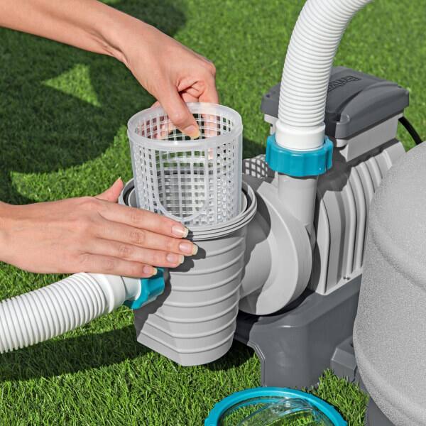 Alt View 6. Bestway - Bestway 2,200 Gallon Sand Filter Pump for Above Ground Outdoor Swimming Pools - Grey.
