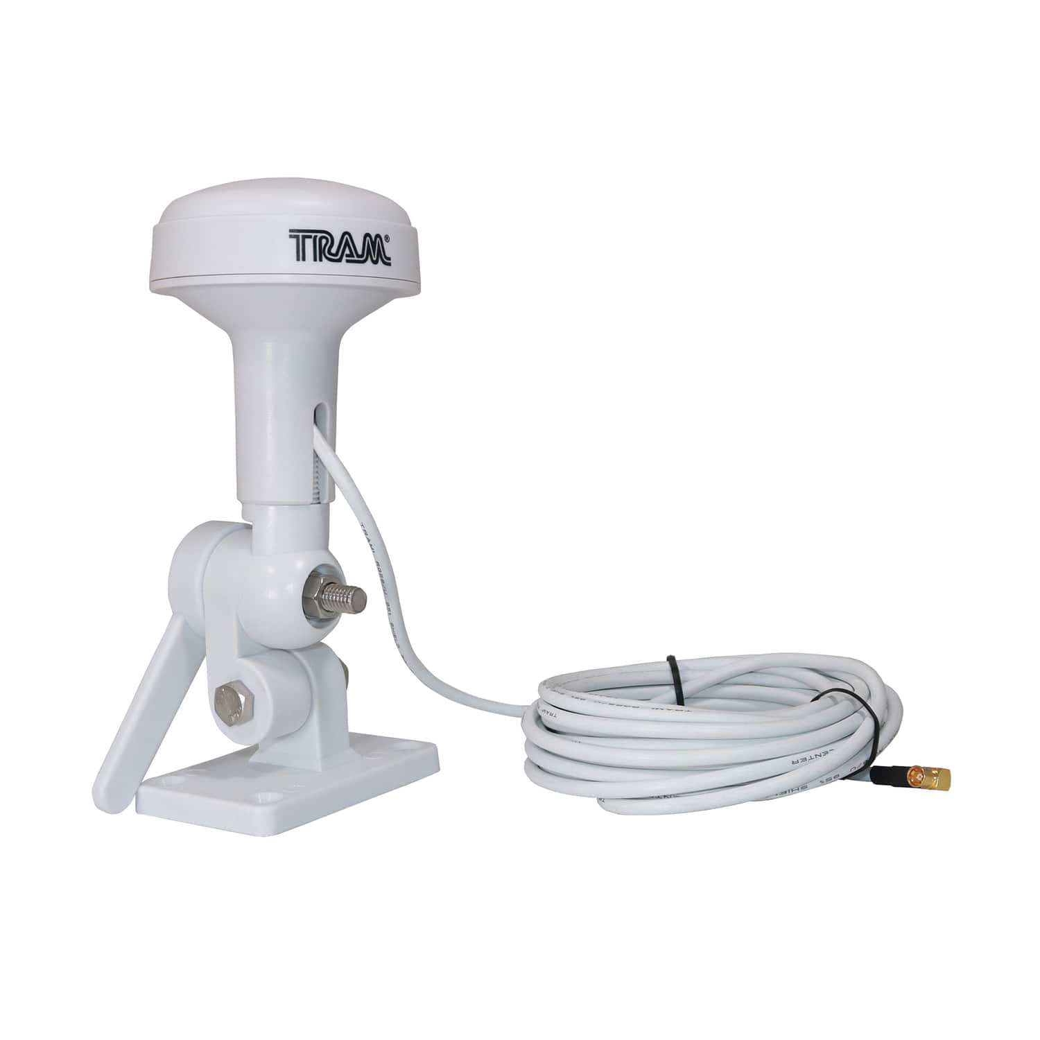 Tram - 1657-HC Marine Satellite Radio Ratchet-Mount Antenna with RG58 Cable - White