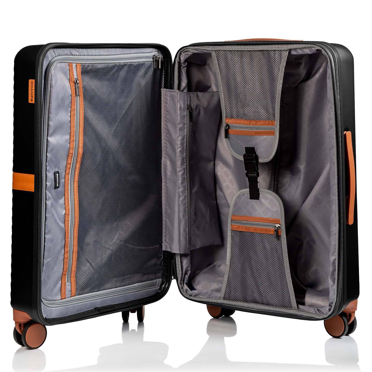 Back. Champs - Vintage II Collection Medium Luggage Case - Black.