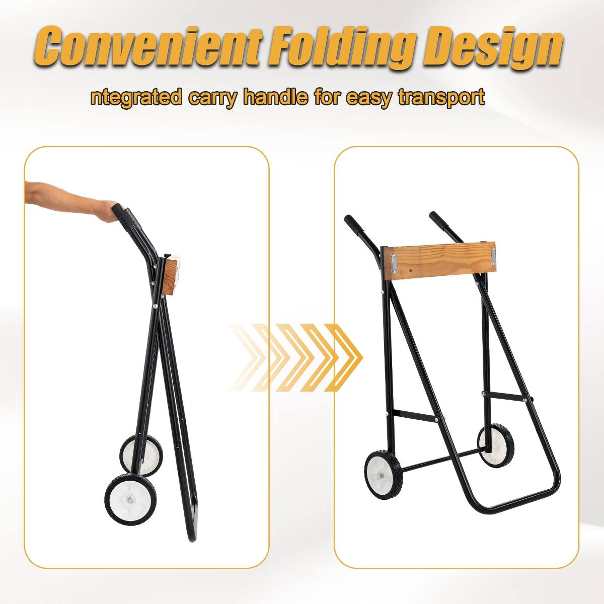 Ropilly Outboard Motor Trolley with Wheels, Foldable Steel Stand for ...