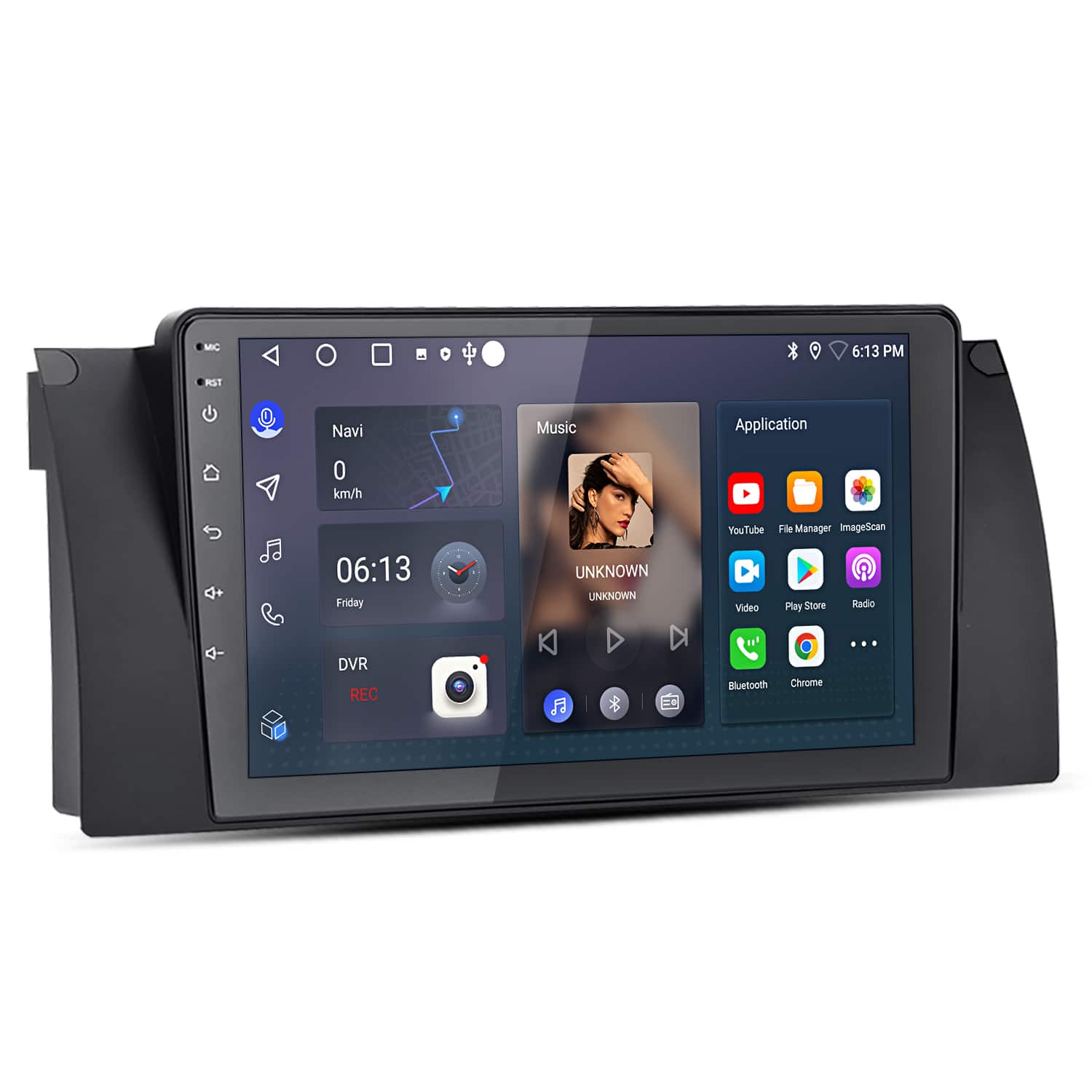 Junsun - For BMW E53 1995-2006 9" 2+64GB Android 14 carplay Car Stereo Radio GPS Navi WIFI RDS SWC DSP FM Bluetooth - Black