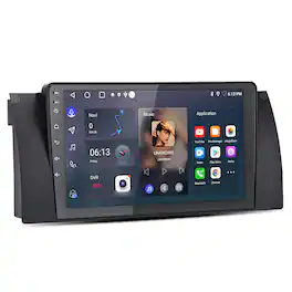 Junsun - For BMW E53 1995-2006 9" 2+64GB Android 14 carplay Car Stereo Radio GPS Navi WIFI RDS SWC DSP FM Bluetooth - Black