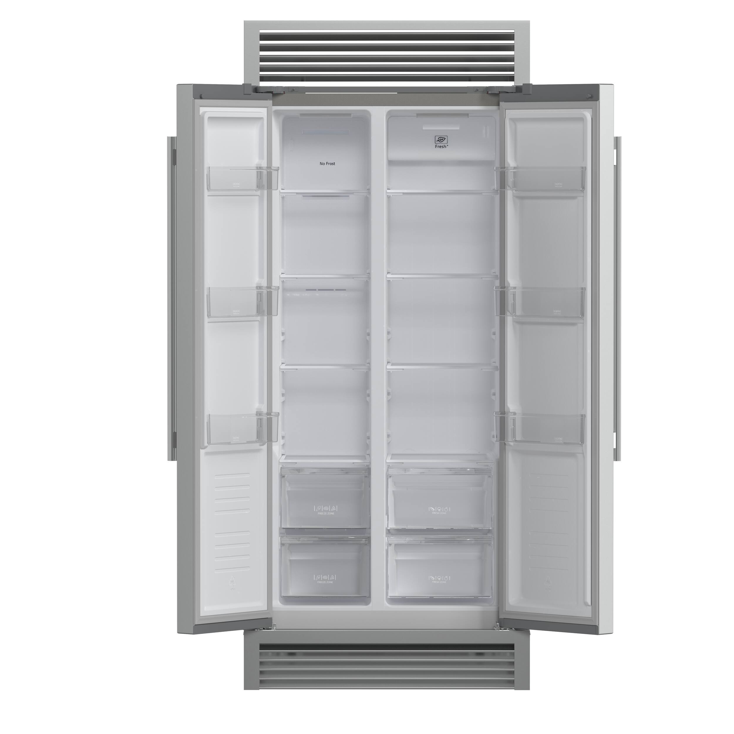 Alt View 2. Forno Appliances - Salerno 15.6 Cu. Ft. Side-by-Side Refrigerator with Decorative Grill Trim - Stainless Steel VCM.