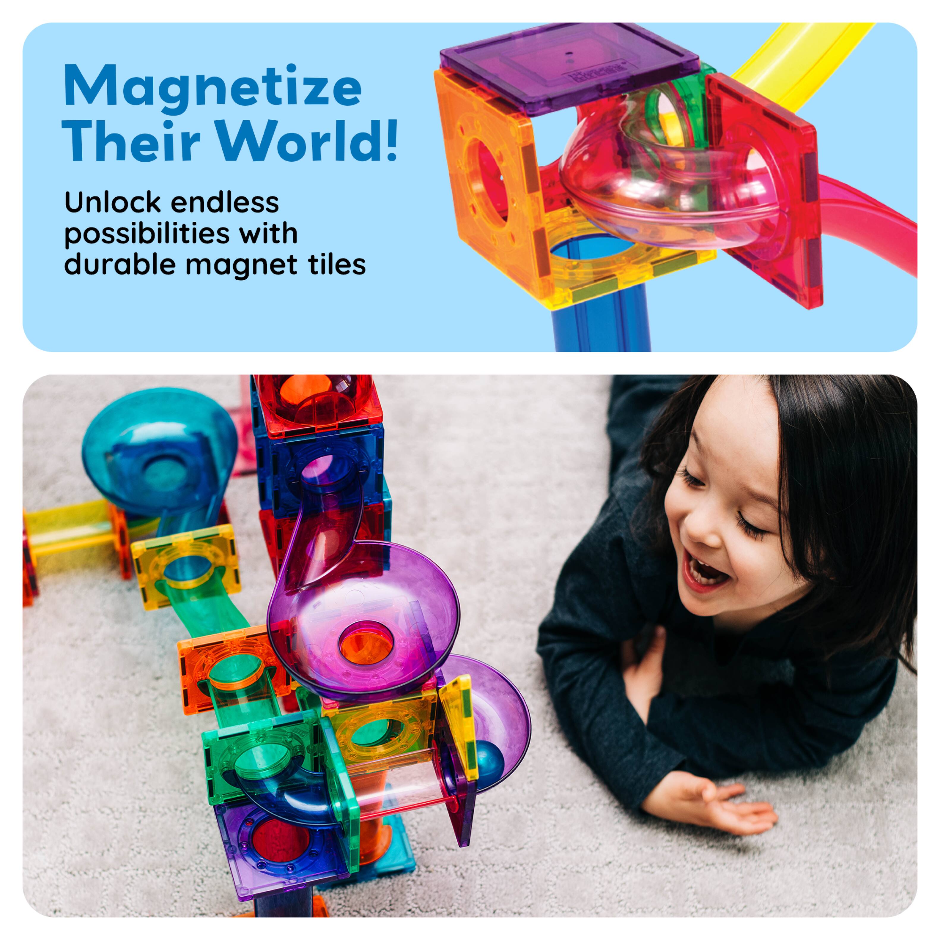 Magnetize Their World! Unlock endless possibilities with durable magnet tiles