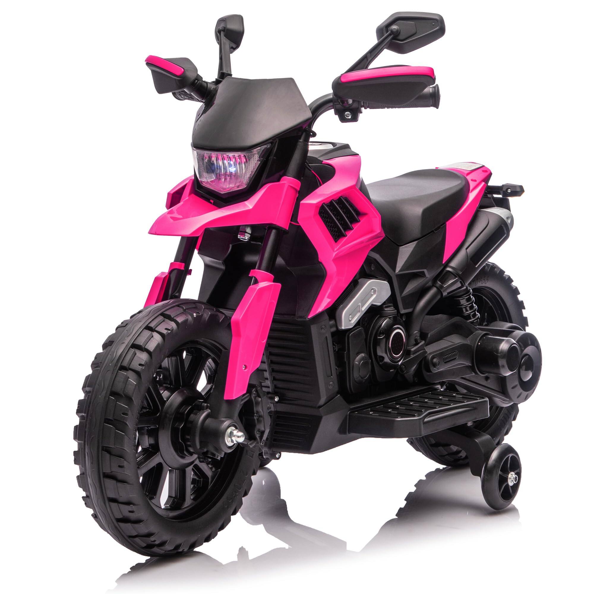 Front. Jojoka - Kids Motorcycle, 6v Ride on Motorcycle w/Training Wheels, Headlight & Music. 2-5Mph Speed, Great Gift for Kids.