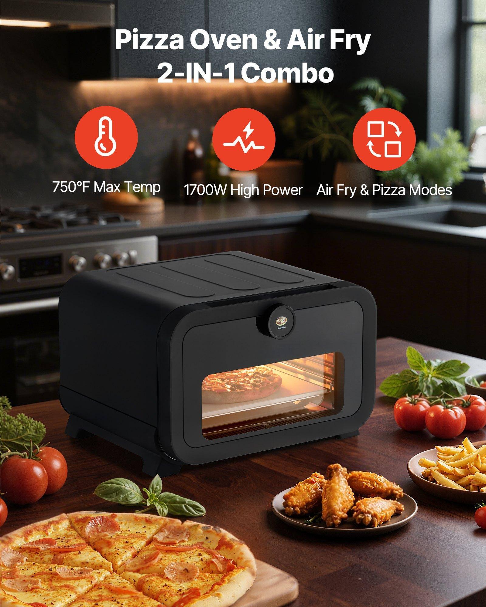 Pizza Oven & Air Fry 2-IN-1 Combo

- 750°F Max Temp
- 1700W High Power
- Air Fry & Pizza Modes