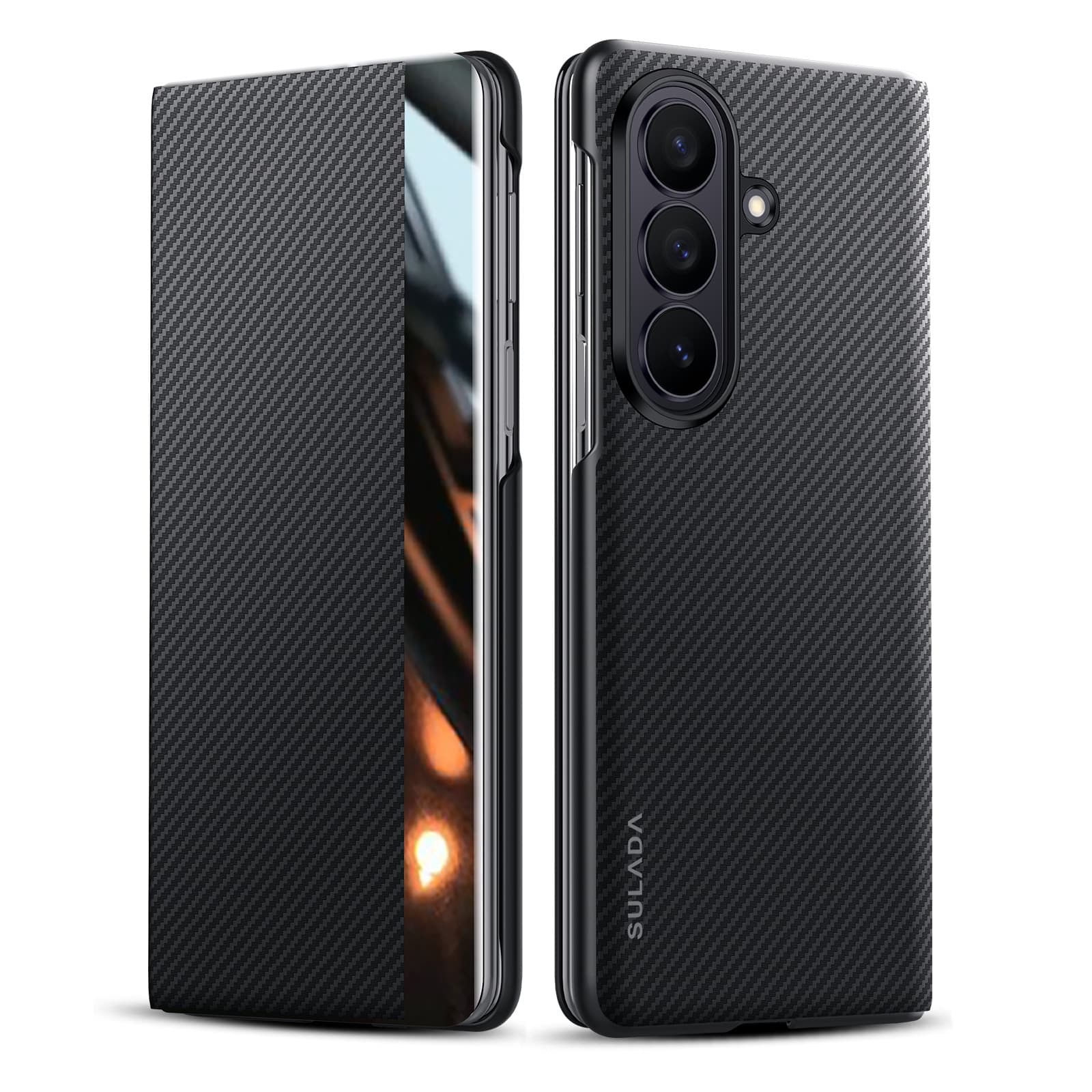 Dteck - Full Body Wallet Case for Samsung Galaxy Z Fold 7, Carbon Fiber Texture Magnetic Shockproof Leather Cover - Black price history on PriceWatchPro