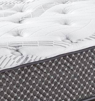 Angle. TinyHomie - 10in Quilted Hybrid King Mattress Medium Firm - Black White.