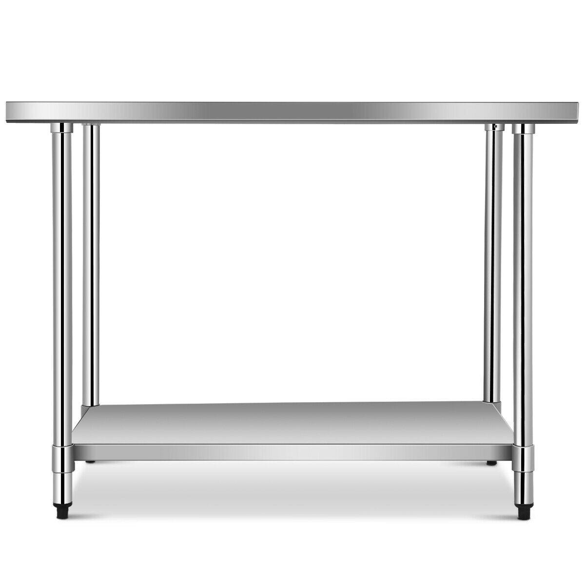 Alt View 8. Gymax - Gymax 30'' x 48'' Stainless Steel Food Prep & Work Table Commercial Kitchen Table Silver - Silver.