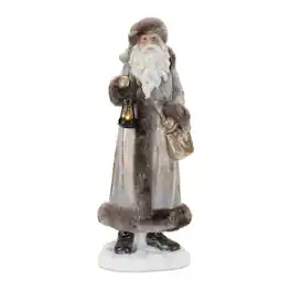 BreeBe - Hooded Santa Statue 22"H - Brown, BEige