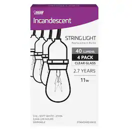 FEIT ELECTRIC - 11 W S14 Decorative Incandescent Bulb E26 (Medium) Soft White 4 pk