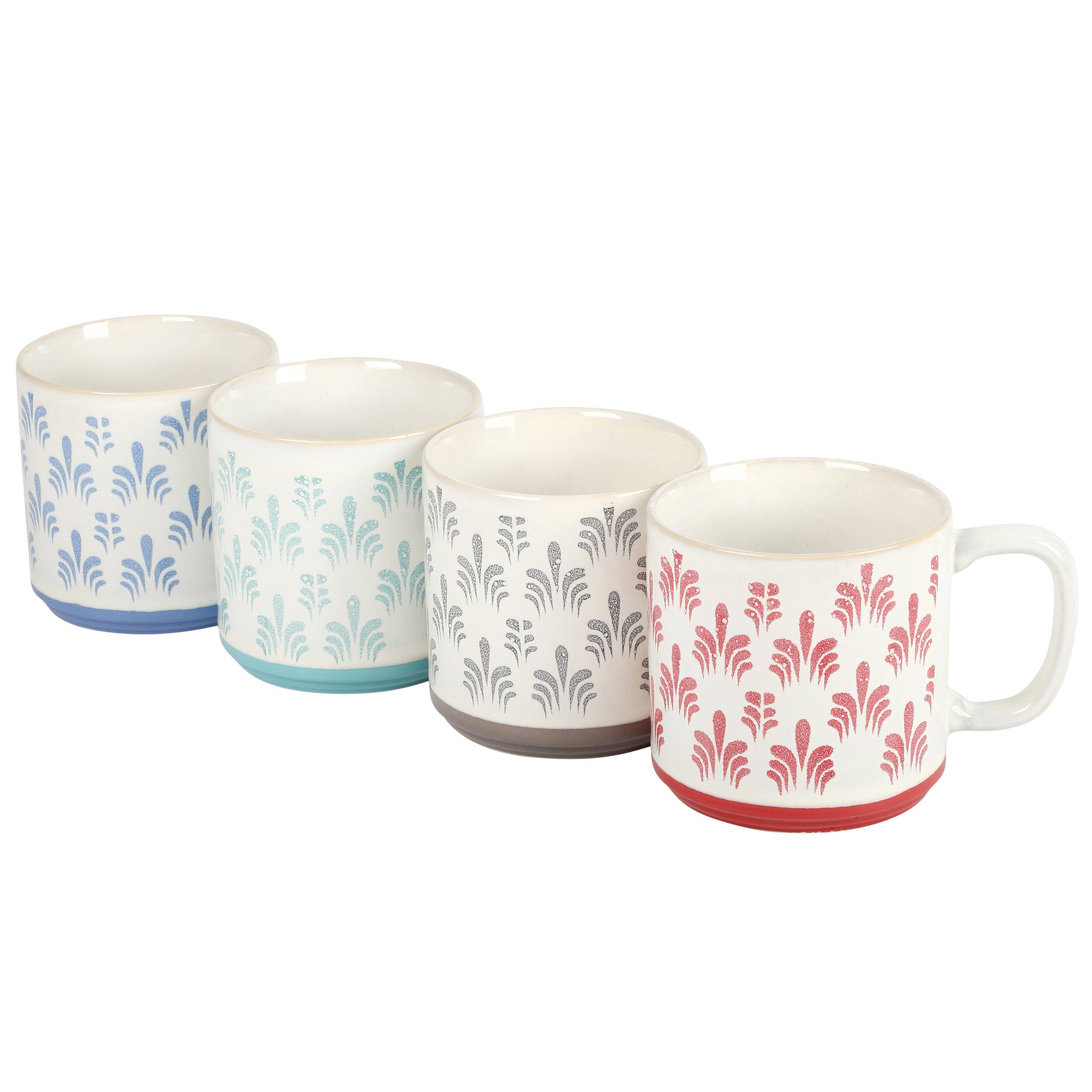 Alt View 1. Gibson - Gibson Home Morning Mist 4 Piece 18 Ounce Stoneware Mug Set in Assorted Colors - Assorted.