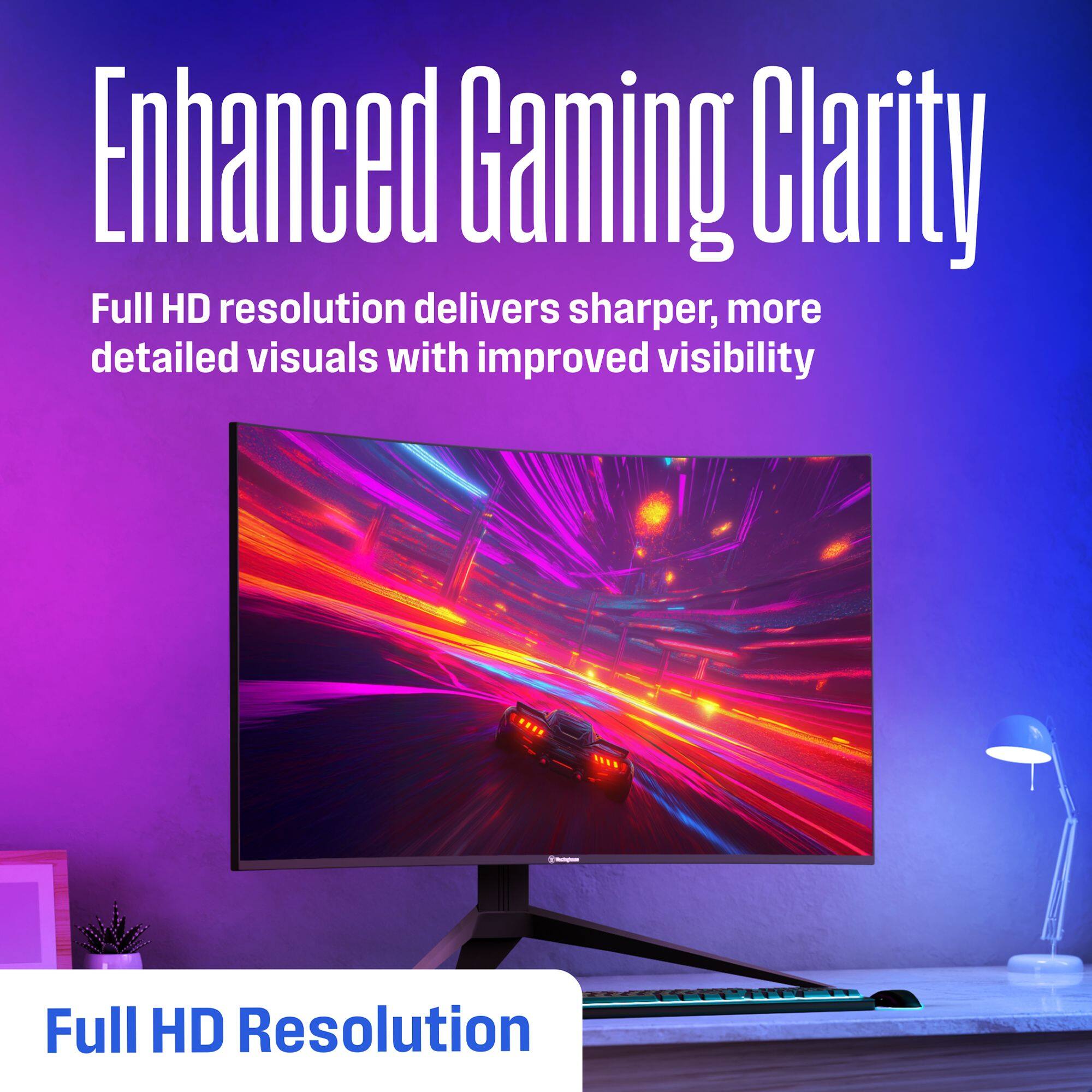Enhanced Gaming Clarity: Full HD resolution delivers sharper, more detailed visuals with improved visibility.