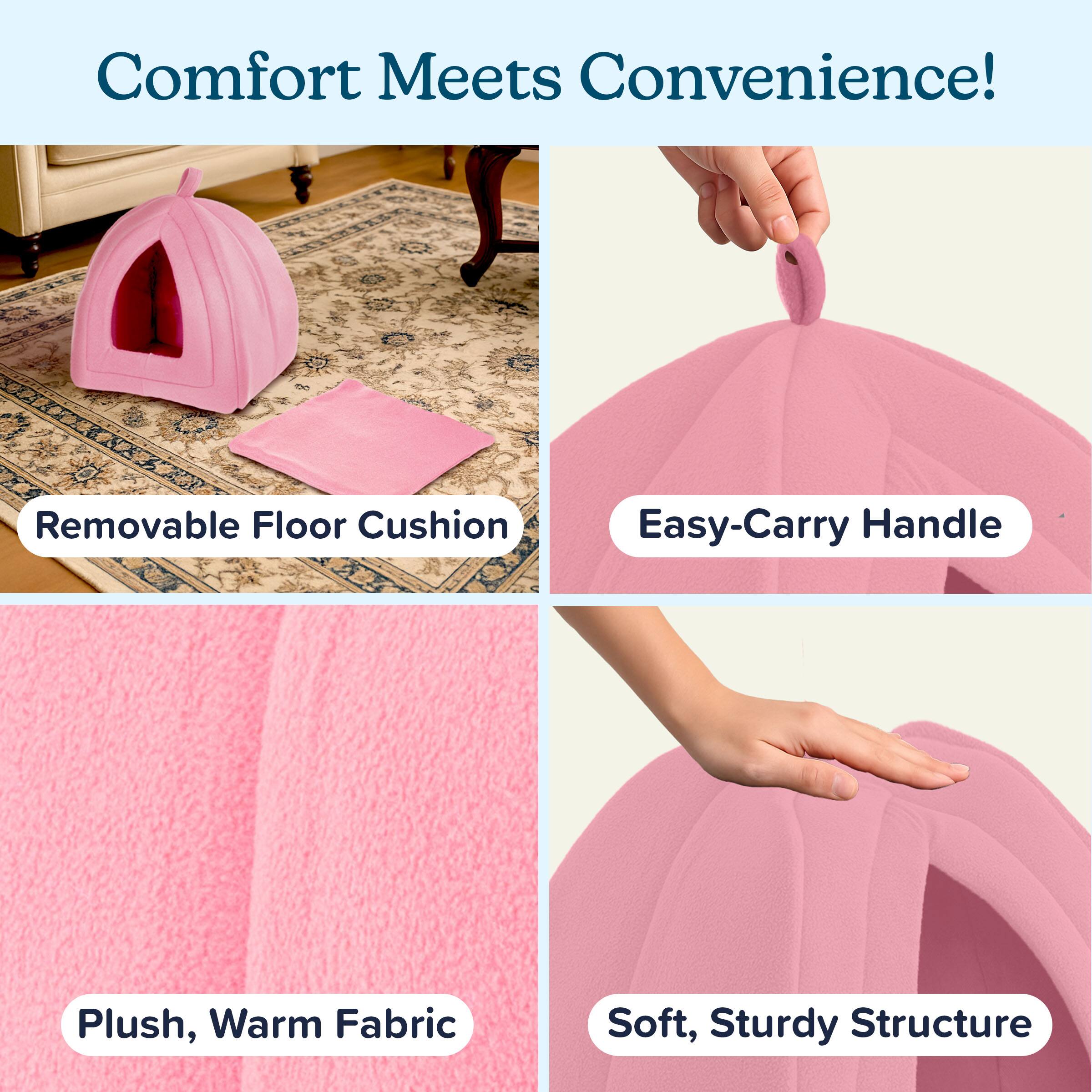 Comfort Meets Convenience!  
- Removable Floor Cushion  
- Easy-Carry Handle  
- Plush, Warm Fabric  
- Soft, Sturdy Structure