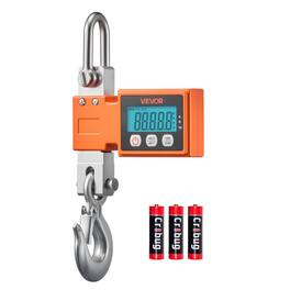 VEVOR - Digital Crane Scale, 1100 lbs/500 kg Max Capacity, Heavy Duty Industrial Hanging Scale with Cast Aluminum Case - Orange