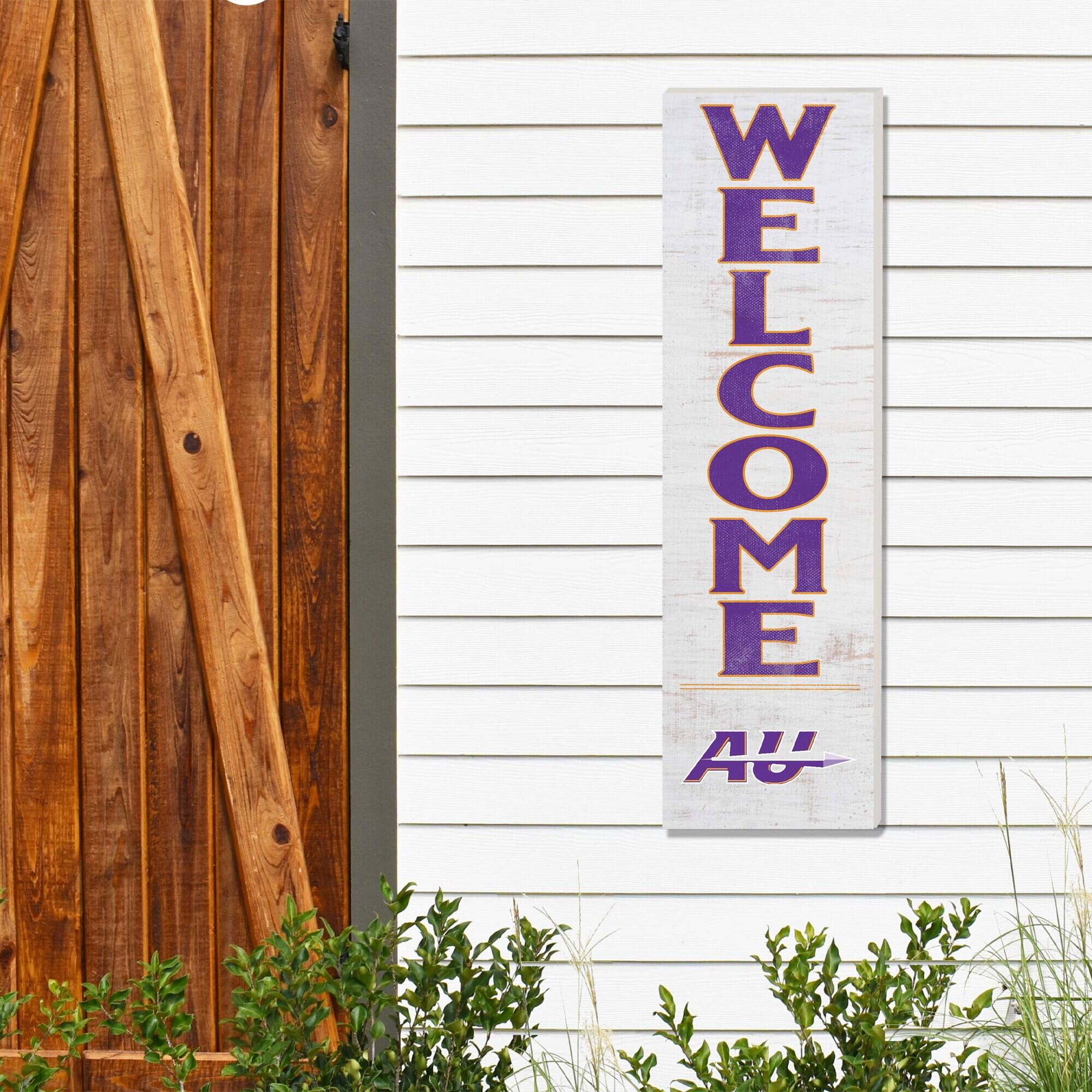 Alt View 1. Jardine - Alfred University Saxons 10'' x 35'' Indoor/Outdoor Welcome Sign - White.