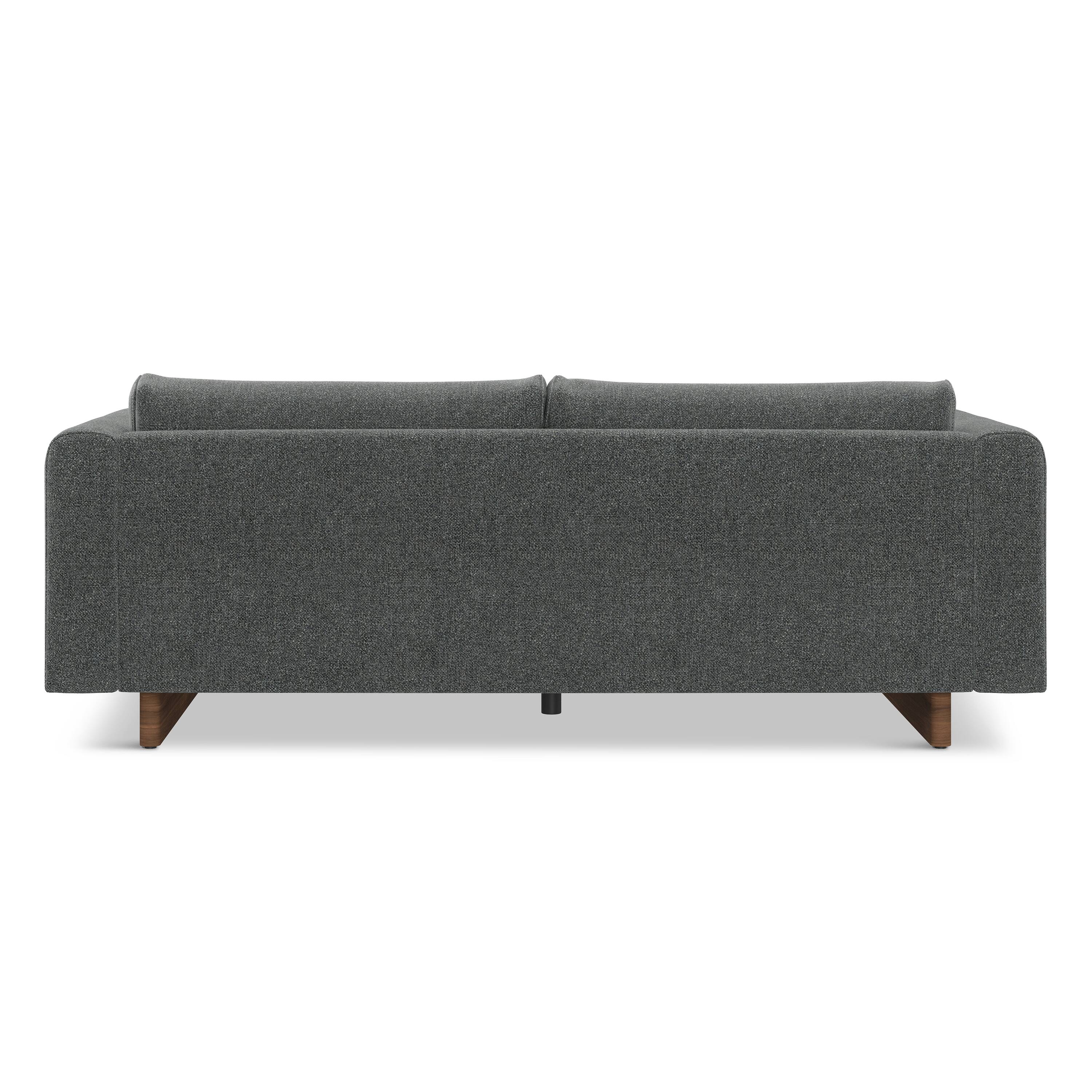 Left. Simpli Home - Jones 84 inch Wide Contemporary Sofa in Dark Grey Tightly Woven Performance Fabric - Dark Grey.