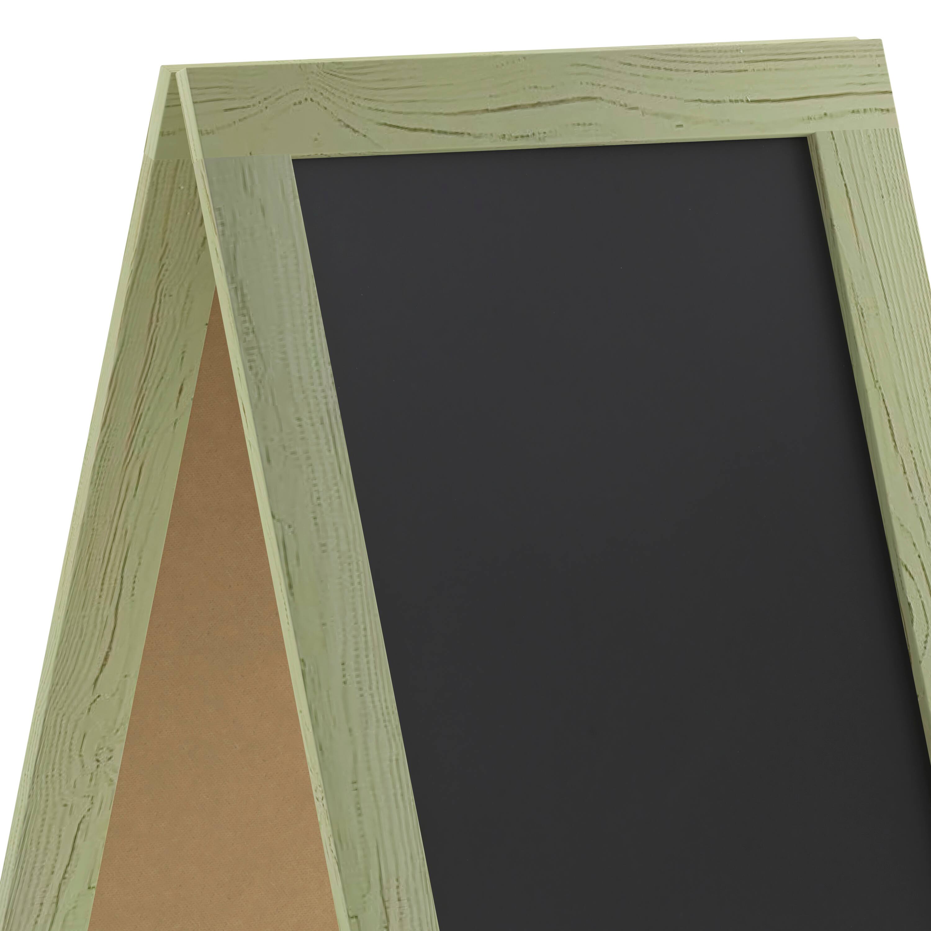 Alt View 10. Emma + Oliver - Rustic Double-Sided A-Frame Wooden Chalkboard with Magnetic Surface - Rustic Green.