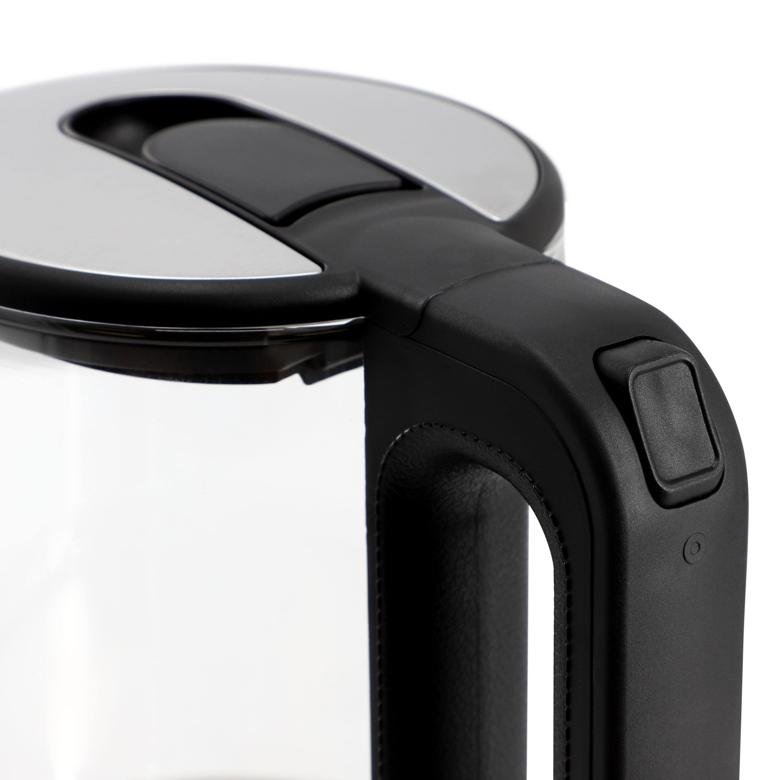 Alt View 4. MegaChef - MegaChef 1.8 Quart Glass and Stainless Steel Electric Tea Kettle - Silver.