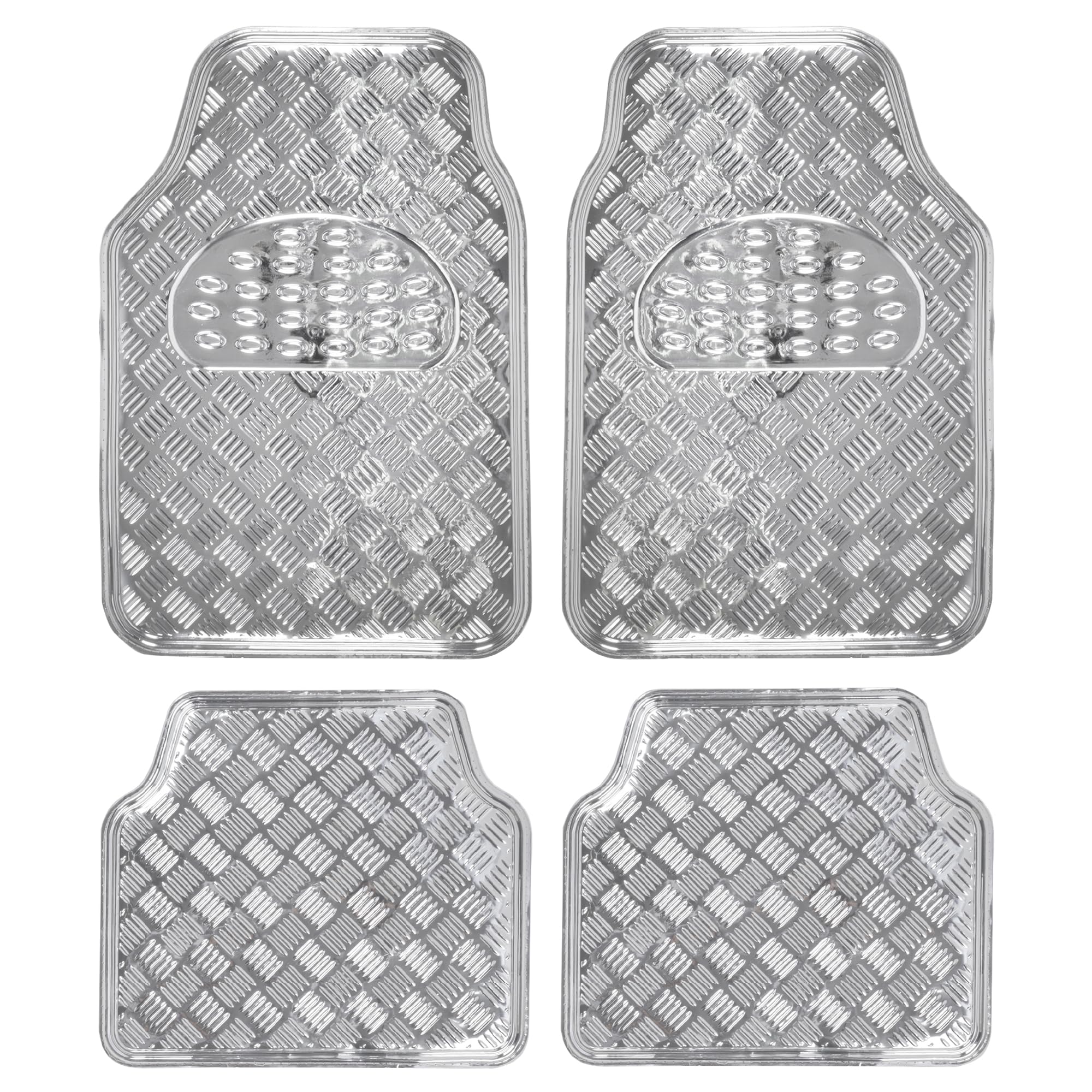 Empire DigiLabs Metallic Chrome Car Floor Mats All weather Universal ...