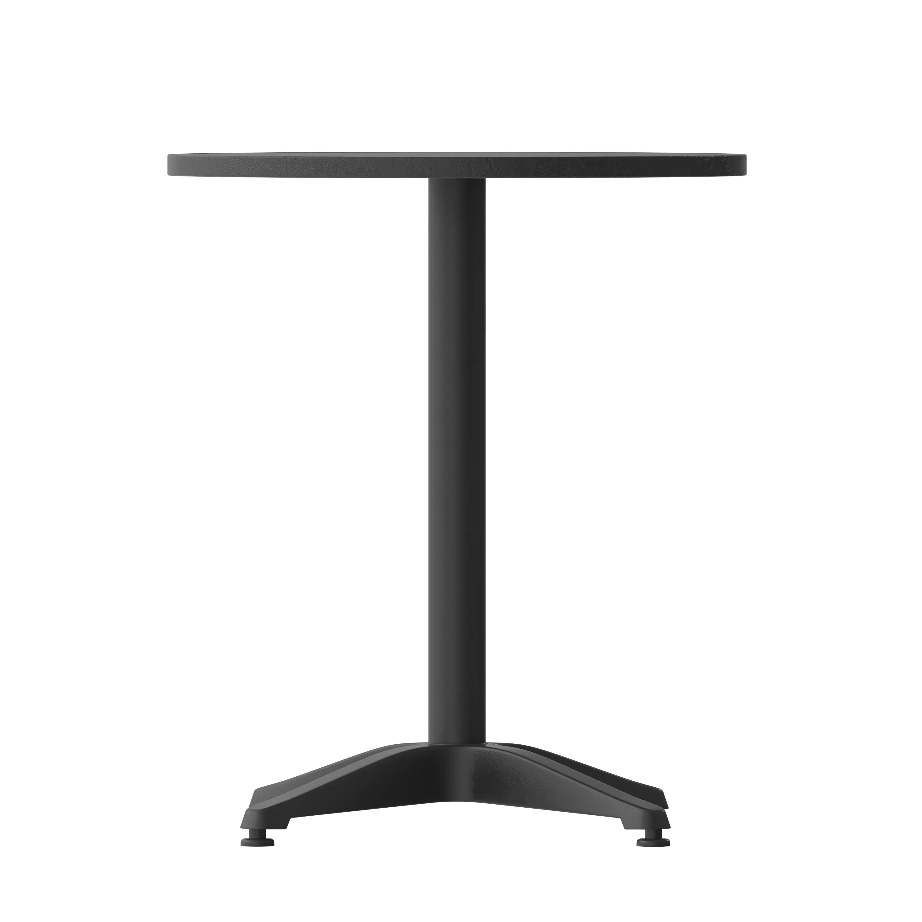 Alt View 8. Emma + Oliver - 23.5'' Round Aluminum Indoor-Outdoor Table with Base - Black.