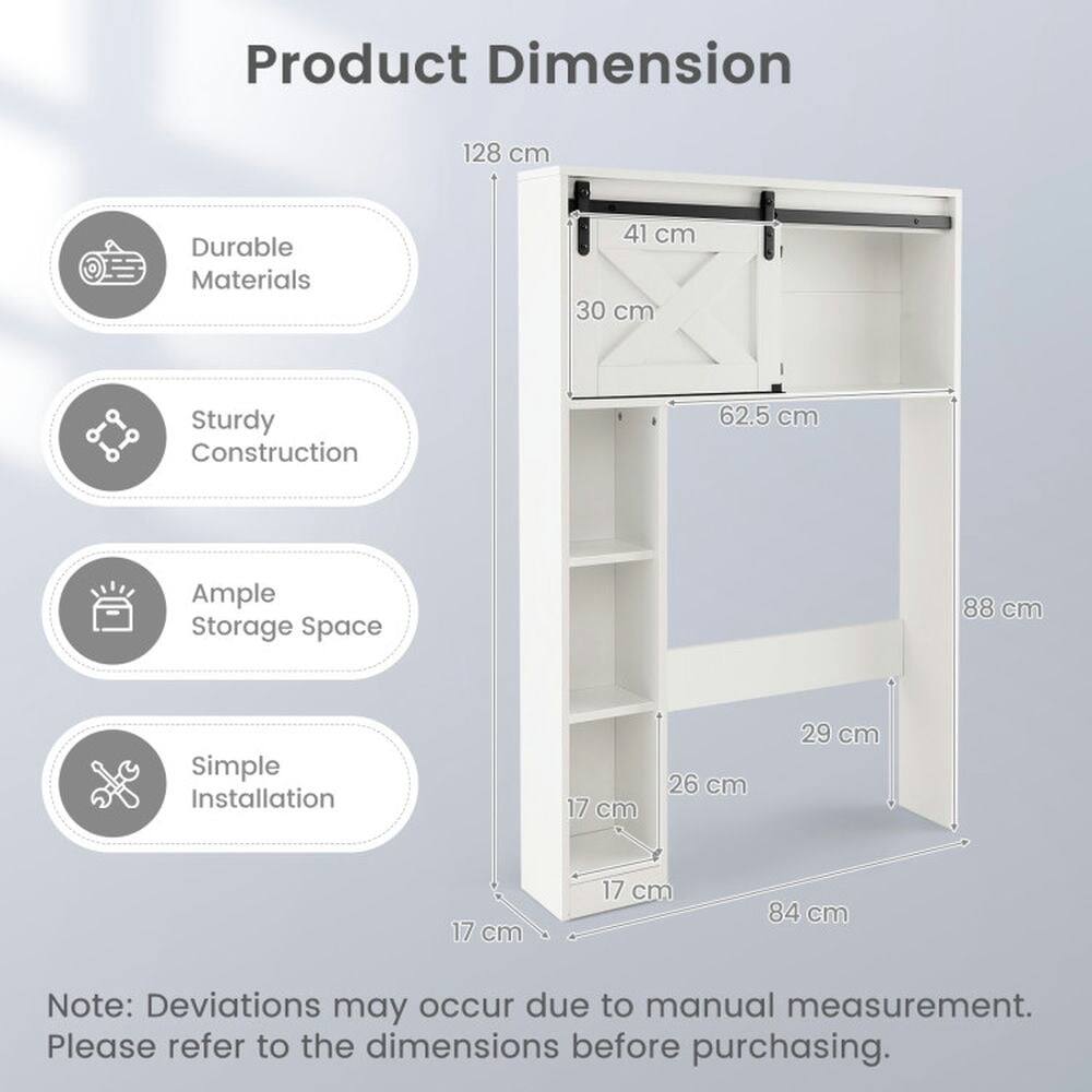 Product Dimension:  
- Height: 128 cm  
- Width: 84 cm  
- Depth: 30 cm  

Durable Materials  
Sturdy Construction  
Ample Storage Space  
Simple Installation  

Note: Deviations may occur due to manual measurement. Please refer to the dimensions before purchasing.  

Dimensions:  
- Top Shelf: 41 cm (width) x 30 cm (depth)  
- Second Shelf: 26 cm (width) x 29 cm (depth)  
- Bottom Shelf: 17 cm (width) x 17 cm (depth)  
- Overall Depth: 30 cm  
- Overall Width: 84 cm  
- Overall Height: 128 cm