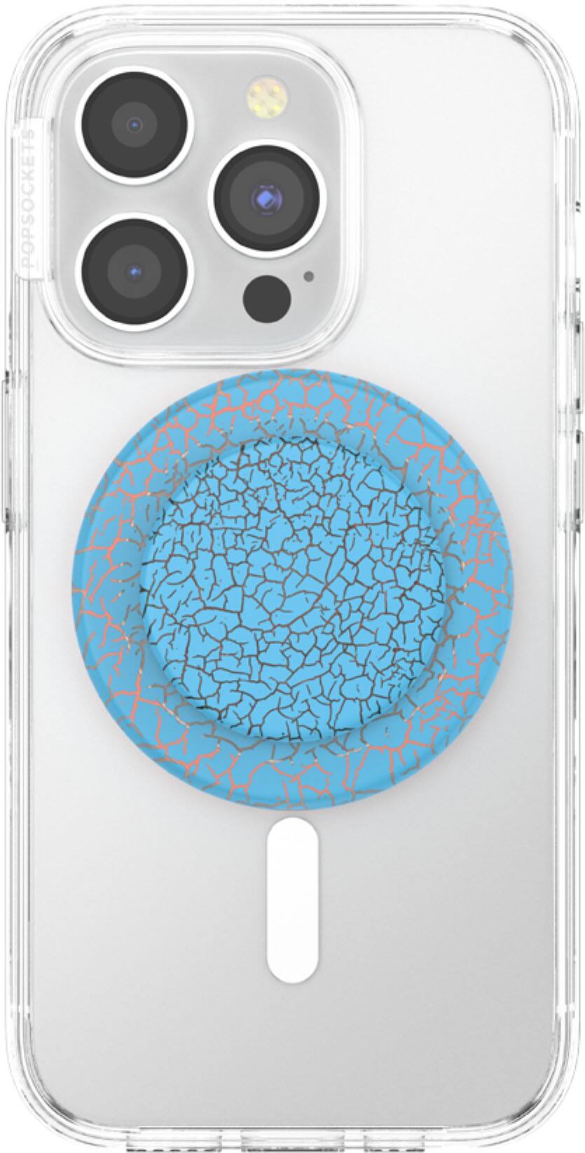 Alt View 1. PopSockets - MagSafe PopGrip Universal Magnetic Grip & Stand with Adapter Ring for Cell Phones - Crackle Denali Printed.