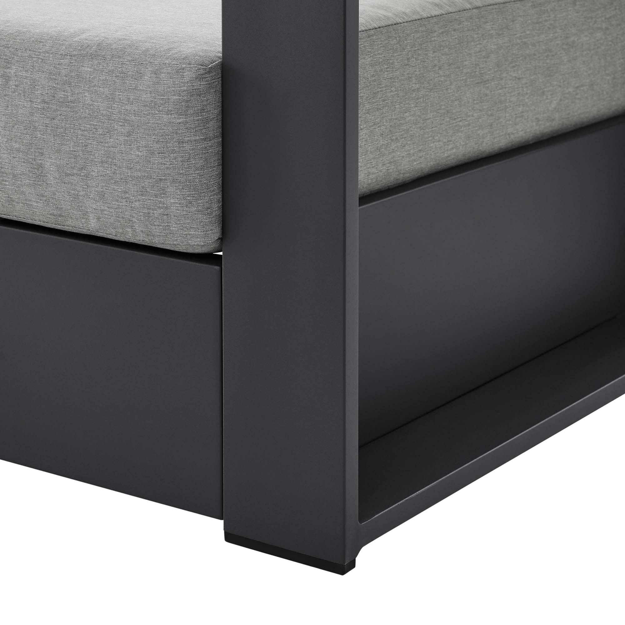 Alt View 5. Modway - Tahoe Outdoor Patio Powder-Coated Aluminum Armchair by Modway - Gray Gray.