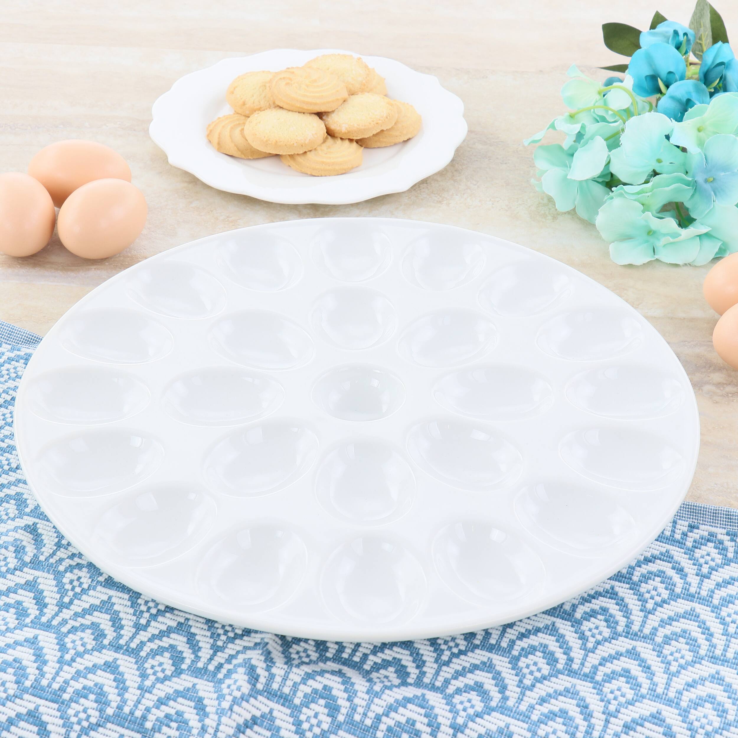 Alt View 3. Our Table - Our Table Simply White 13 Inch Egg Serving Platter - White.