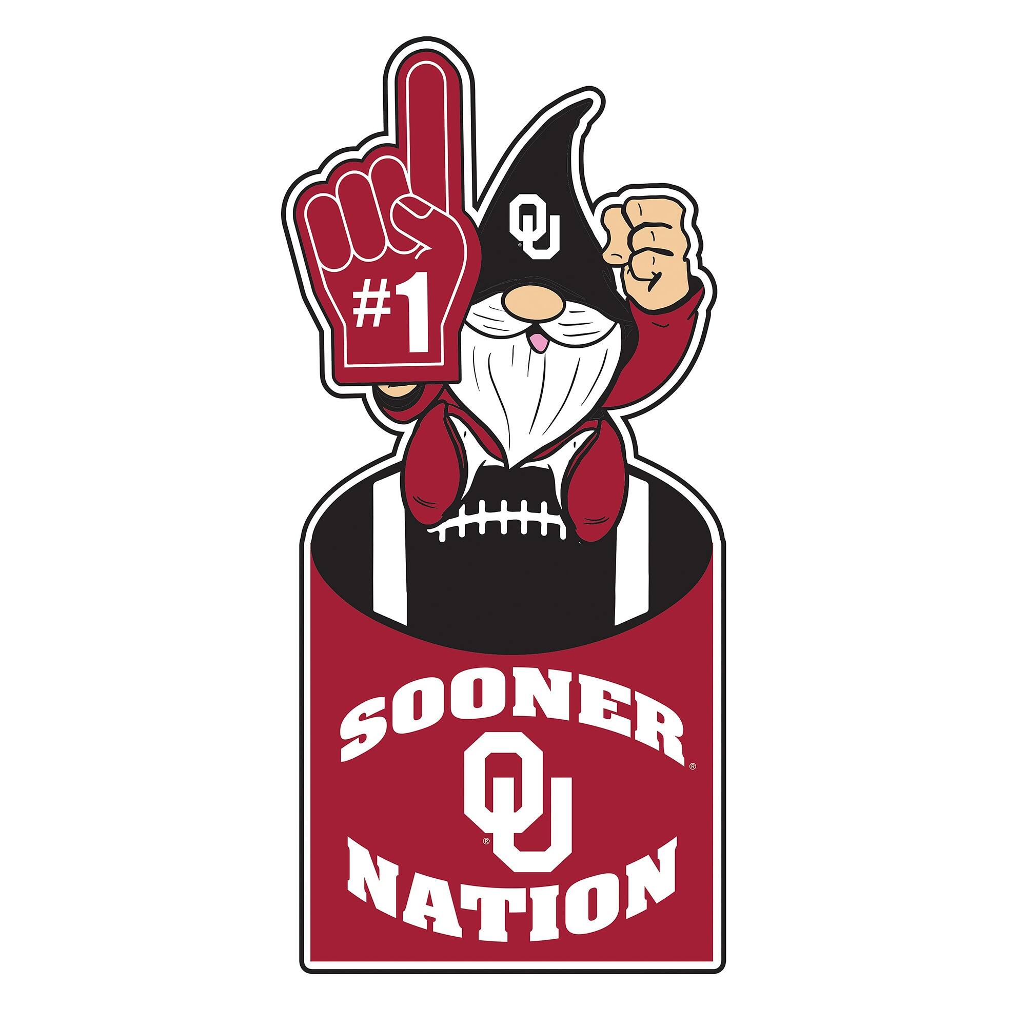 Oklahoma Sooners 30" Metal Gnome 3-in-1 Outdoor Yard Sign