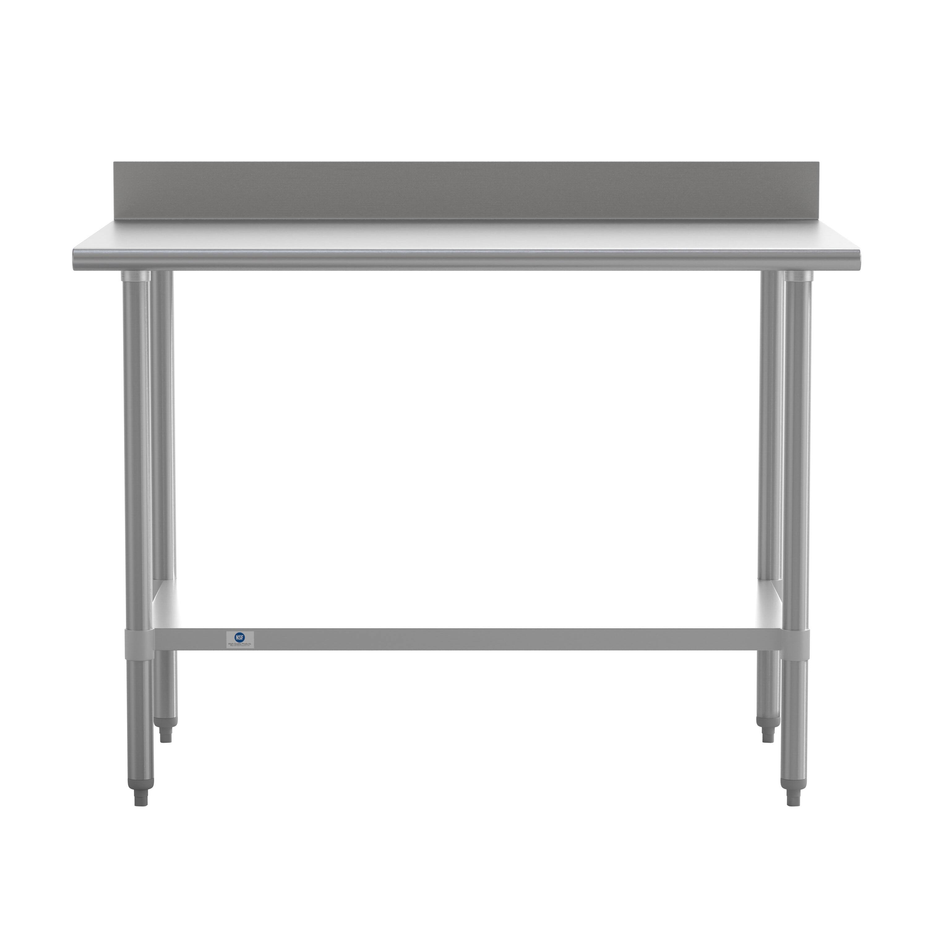 Angle. Flash Furniture - Reese Commercial Grade 430 Stainless Steel 18 Gauge NSF Certified 30" x 48" Kitchen Prep and Work Table with Adjustable - Gray.