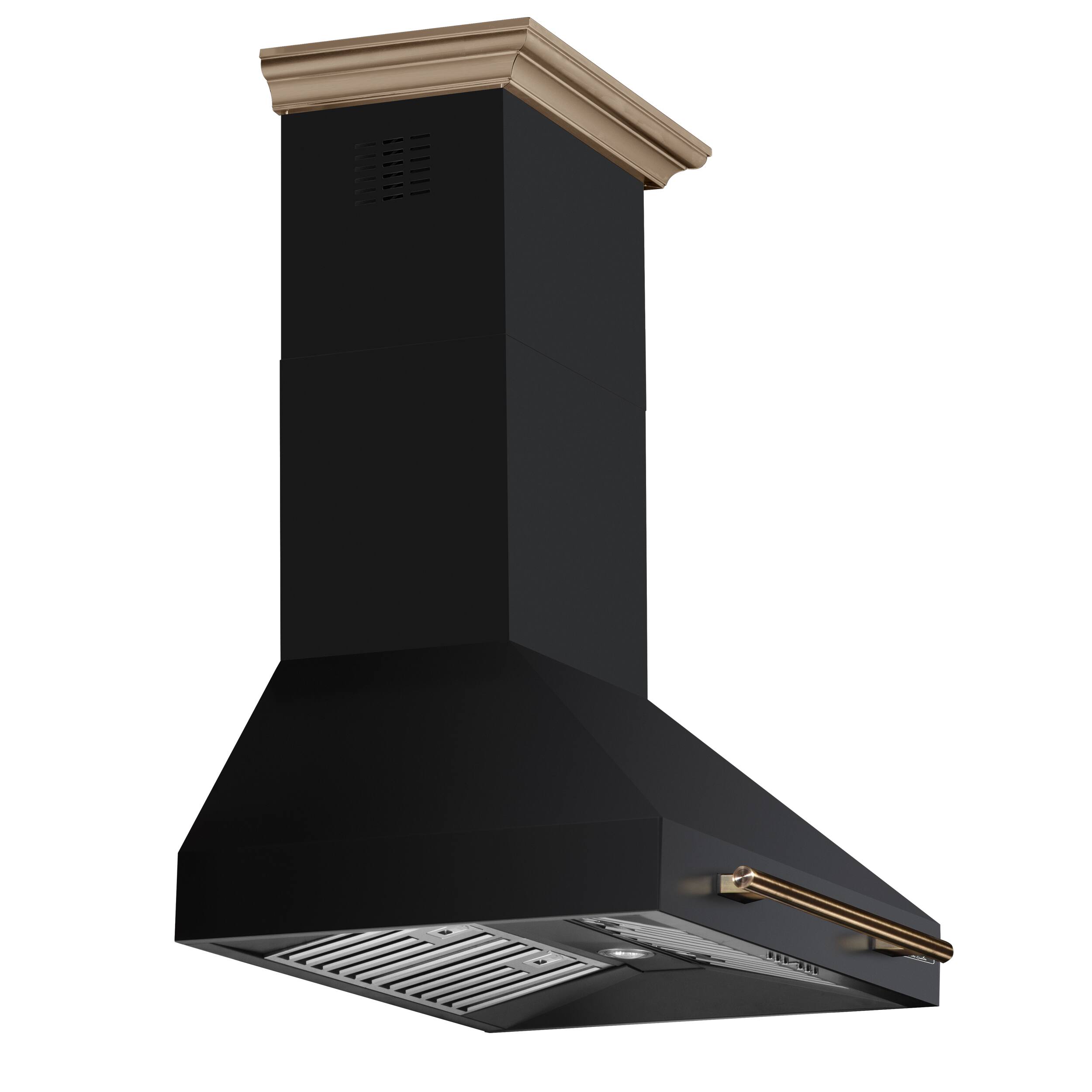 Alt View 1. Forno Appliances - Aria 30 in. Convertible Wall-Mounted Range Hood - Black.