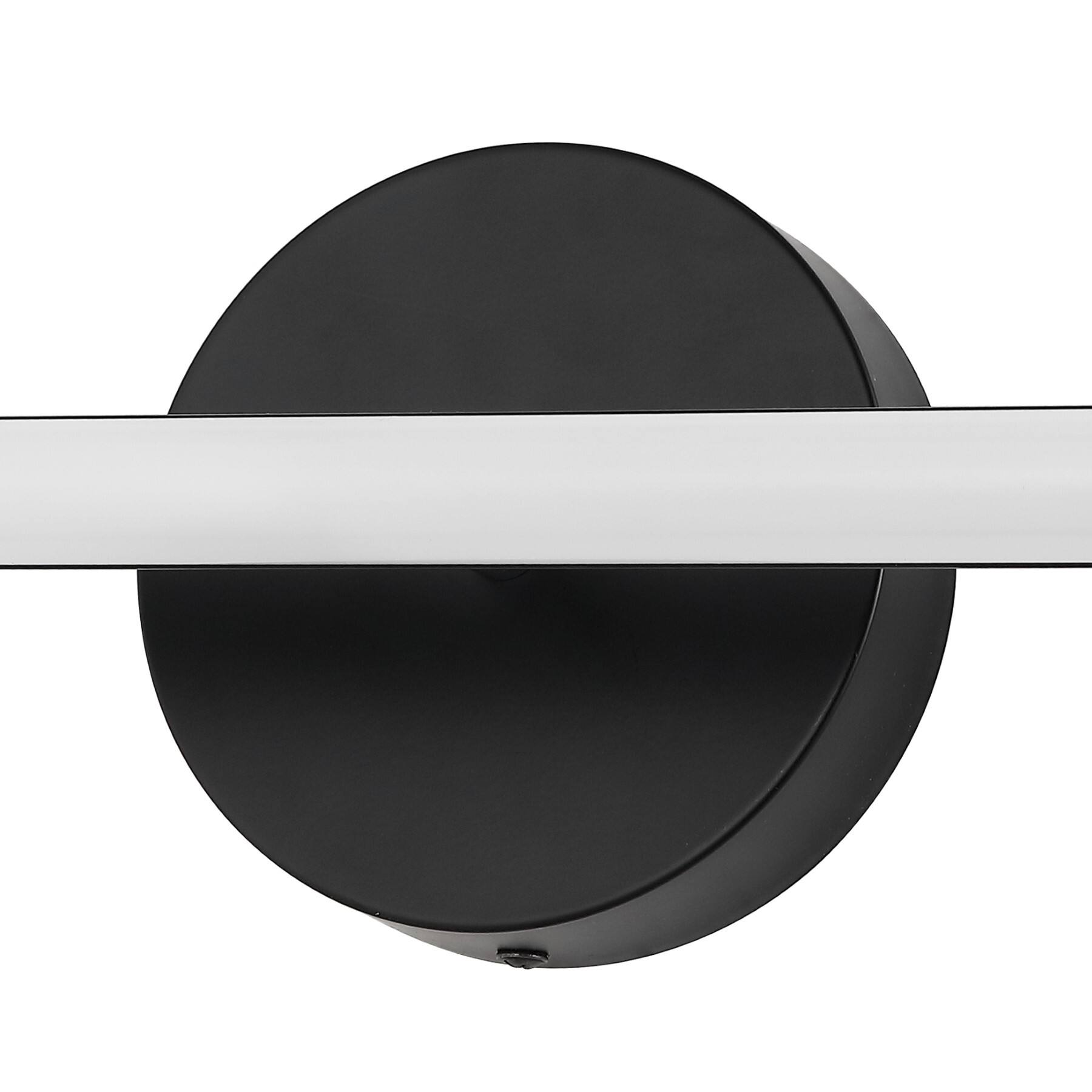 Alt View 5. Jonathan Y - Emerson 20.25" 1-Light Modern Industrial 360-Degree Rotatable Aluminum Integrated LED Vanity Light, Black - Black.