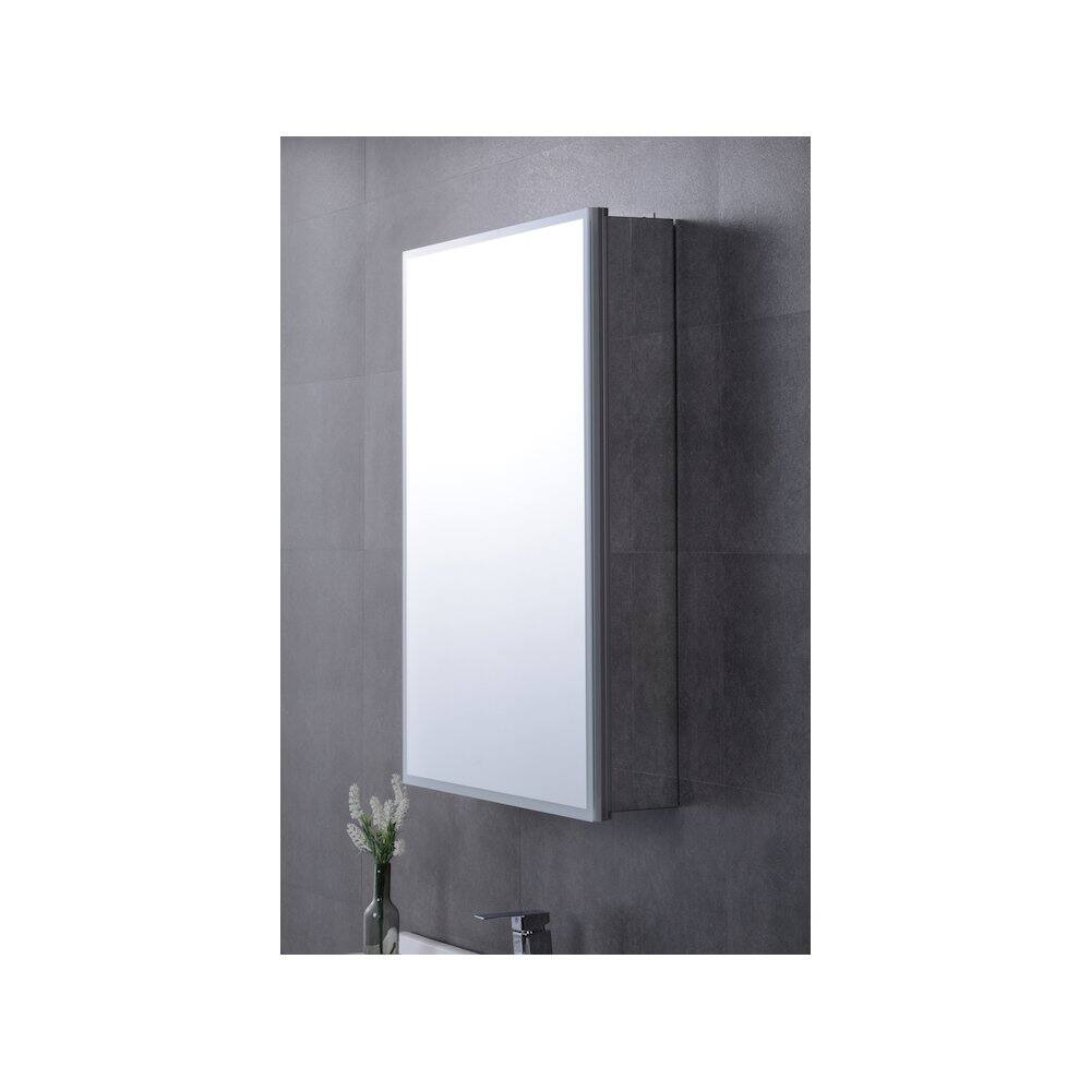 Back. Alfi - 24" x 32" Single Door LED Light Medicine Cabinet - Gray.
