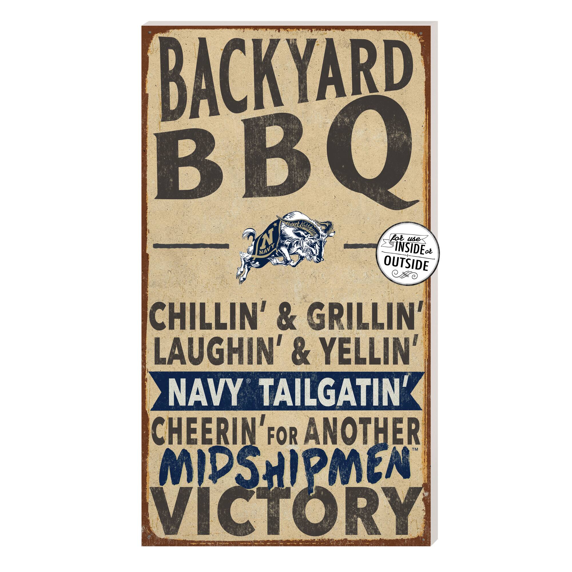Brown Navy Midshipmen 11'' x 20'' Indoor/Outdoor BBQ Sign
