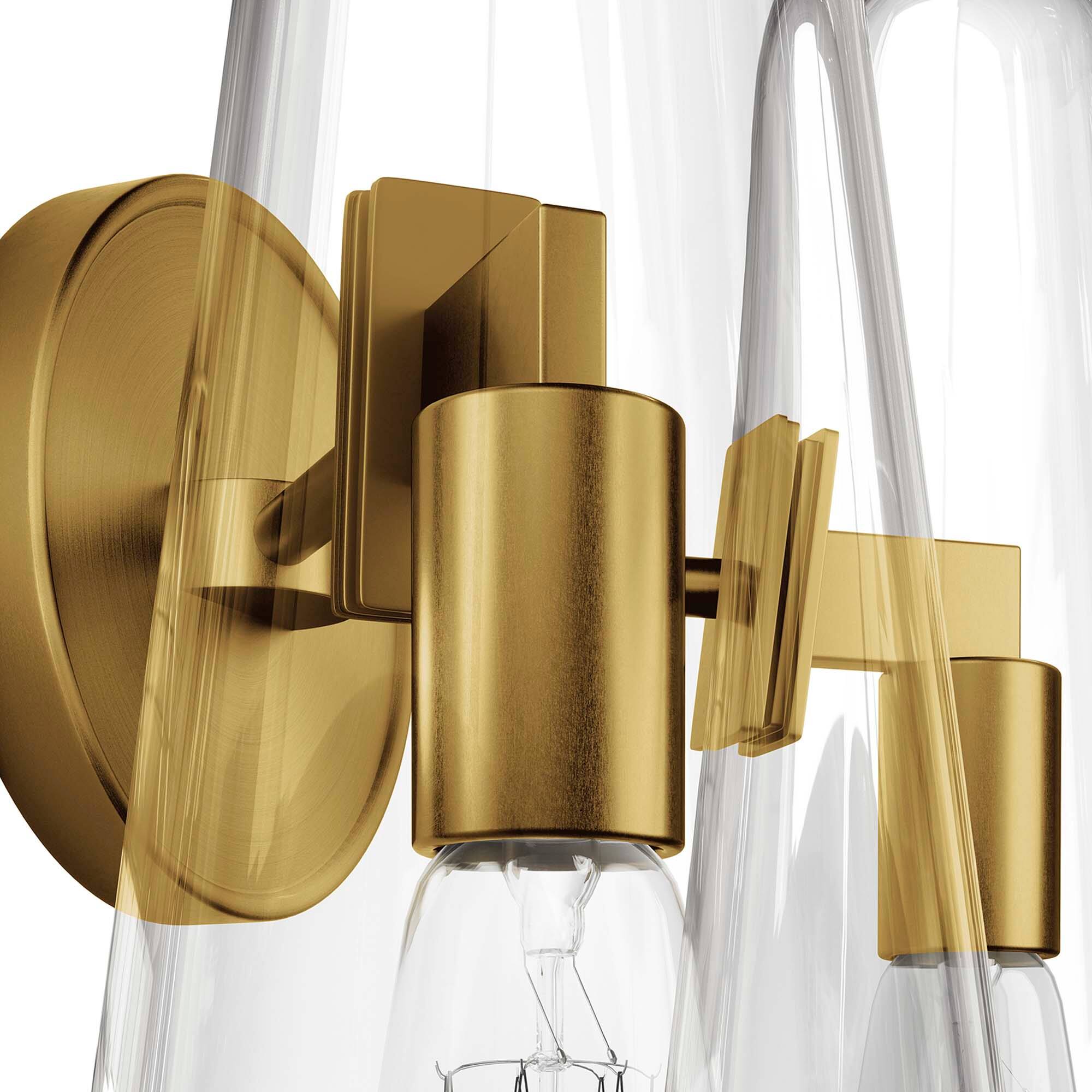 Alt View 5. Modway - Beacon 2-Light Wall Sconce by Modway - Clear Satin Brass.