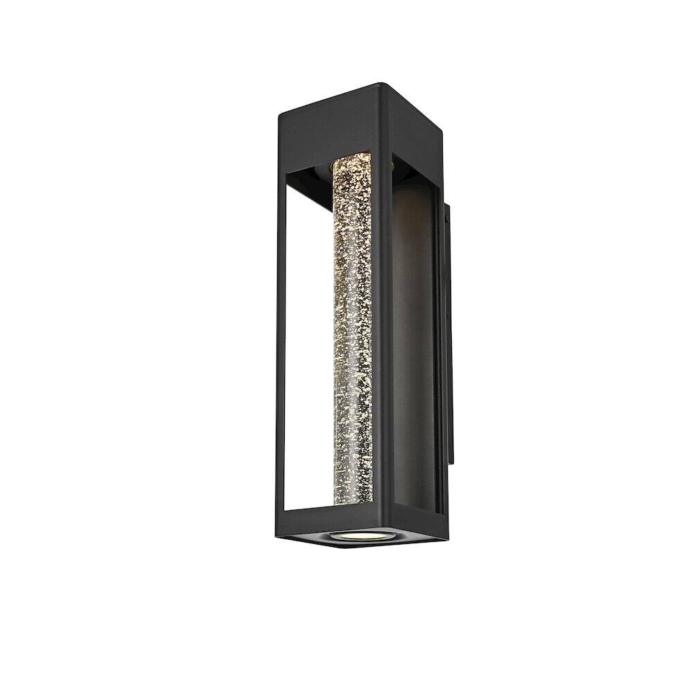 Back. Elegant Lighting - Amaris 19 inch LED Outdoor Wall sconce in Black - Black And Clear.