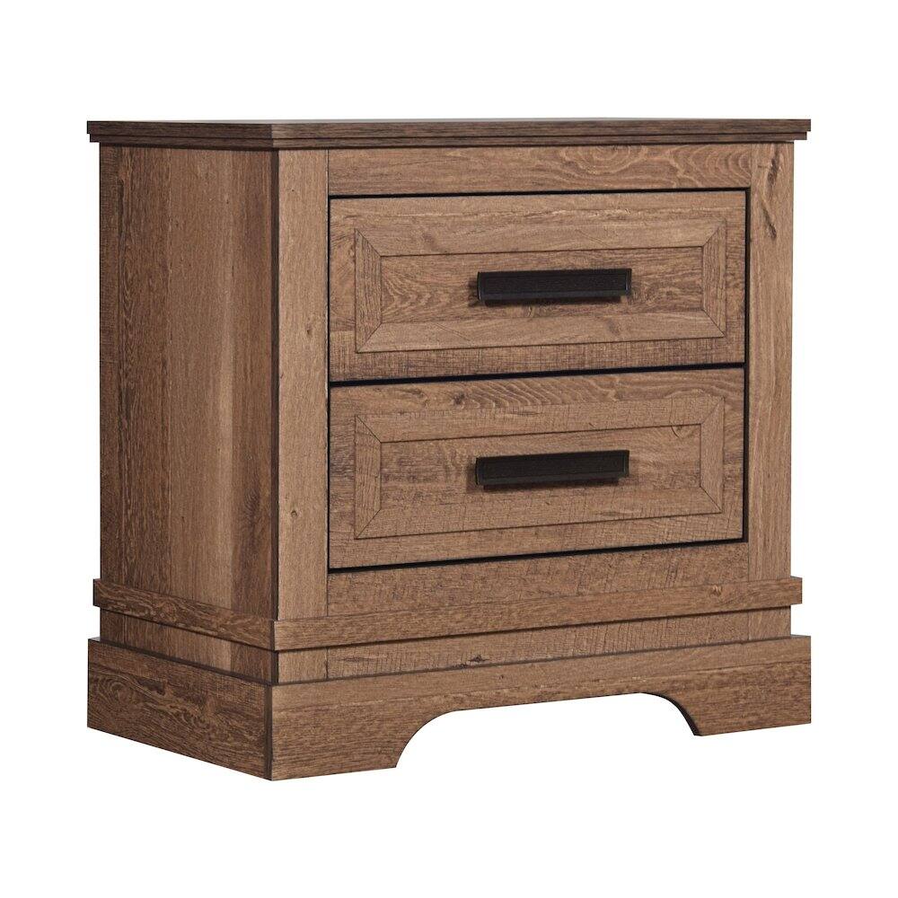 Front. New Classic Furniture - Coventry Hall Wood 2-Drawer Nightstand in Pecan - Pecan.