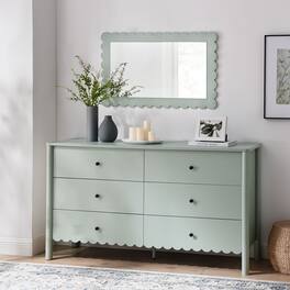 Emmeline Scalloped 6-Drawer Dresser by Modway - Sage