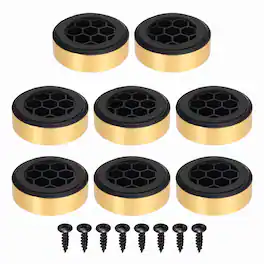Unique Bargains - 8pcs Speaker Isolation Feet, 59x19mm Plastic Foam Shock Absorption Pad Anti Vibration for Amplifier HiFi - Gold
