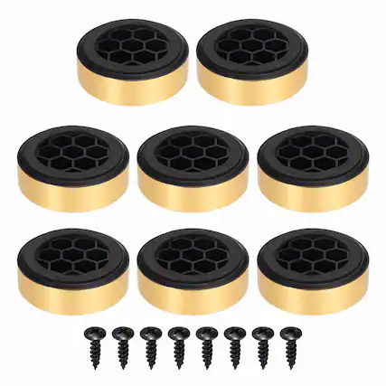 Front. Unique Bargains - 8pcs Speaker Isolation Feet, 59x19mm Plastic Foam Shock Absorption Pad Anti Vibration for Amplifier HiFi - Gold.