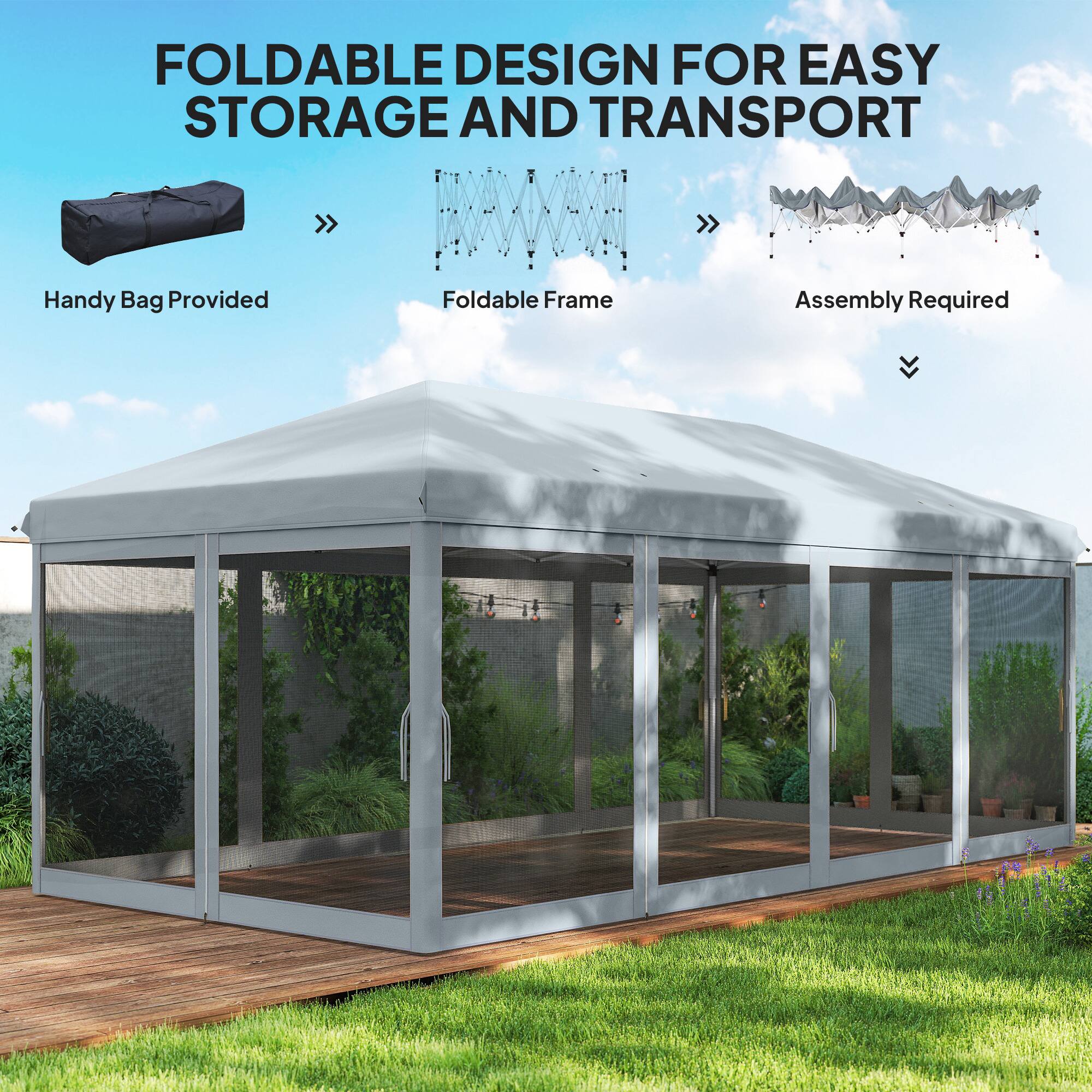 FOLDABLE DESIGN FOR EASY STORAGE AND TRANSPORT

- Handy Bag Provided
- Foldable Frame
- Assembly Required