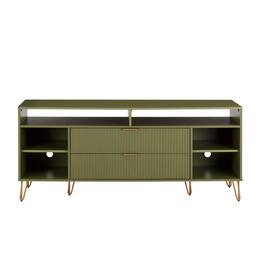 Manhattan Comfort - Dumbo Modern 63" Fluted TV Stand - Olive Green