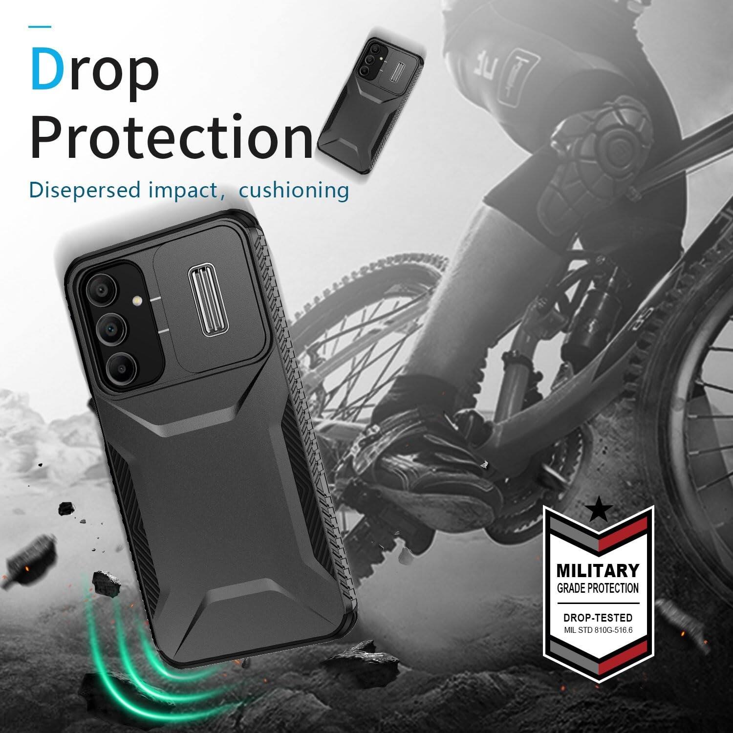 Drop Protection  
Dispersed impact, cushioning  

14  
MILITARY GRADE PROTECTION  
DROP-TESTED MIL STD 810G-516.6