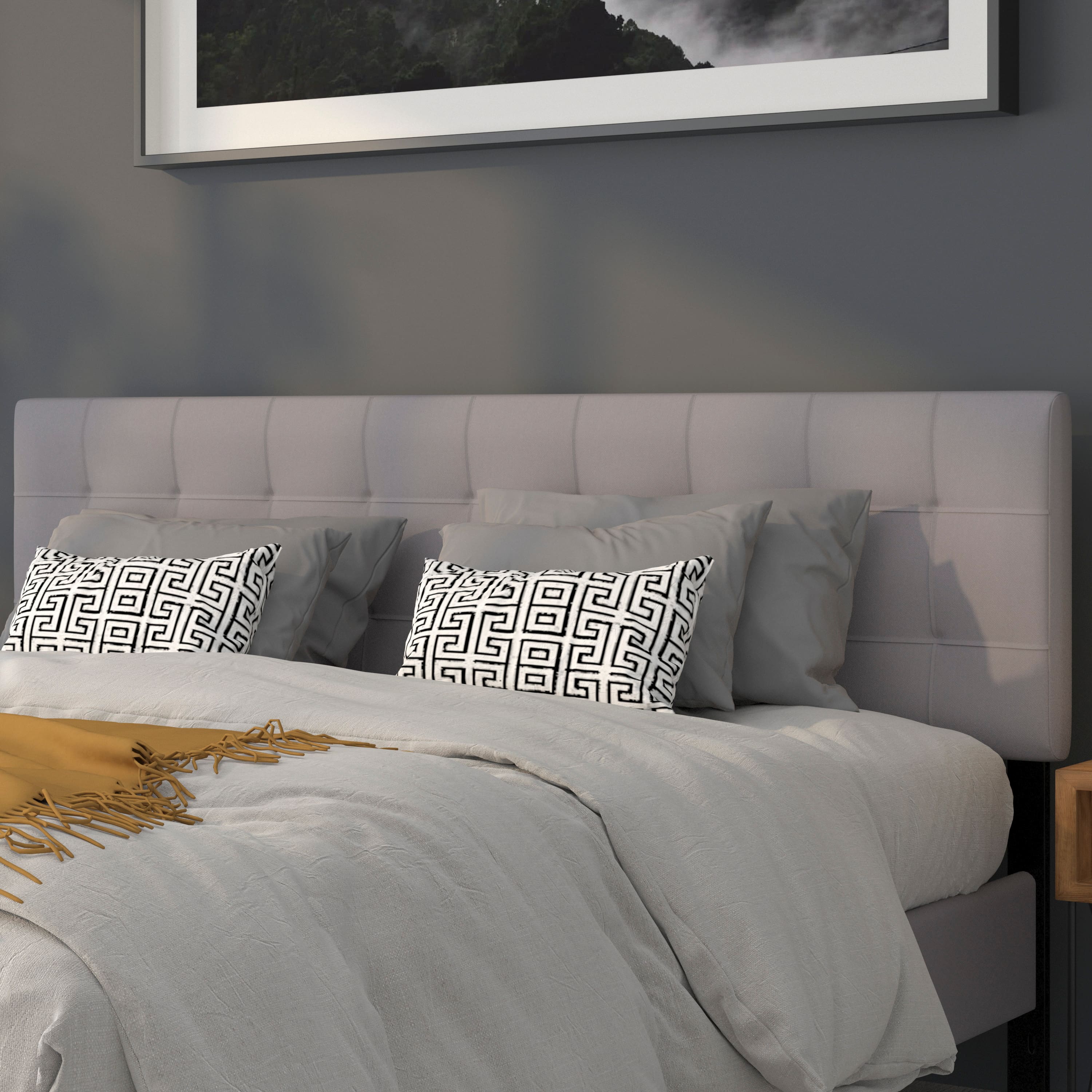 Emma + Oliver - Quilted Tufted Upholstered Headboard - Light Gray price history on PriceWatchPro