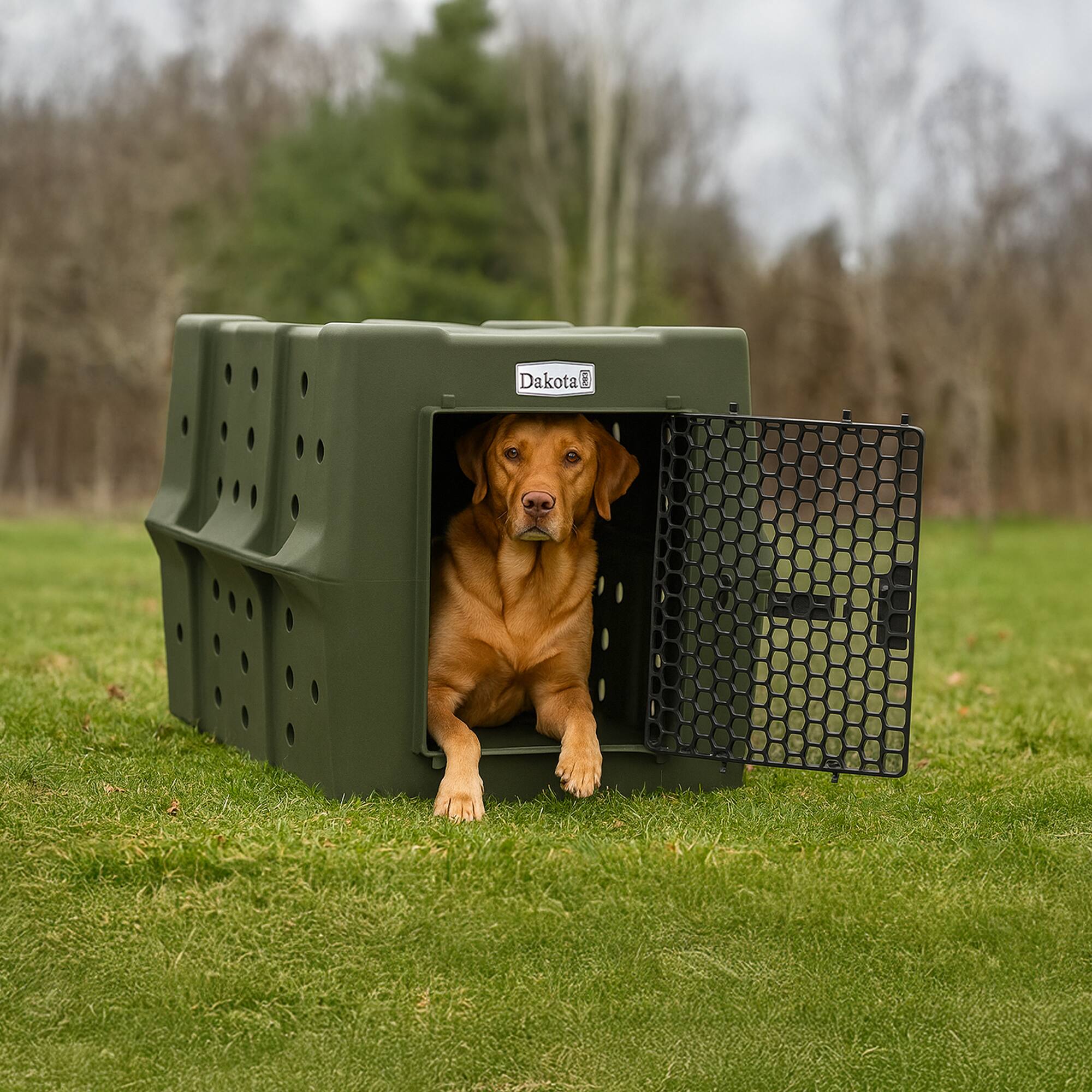 Alt View 2. Dakota 283 - Dakota 283 Canine Rough and Tough Economy Kennel, Pet Crate, Large, Olive.