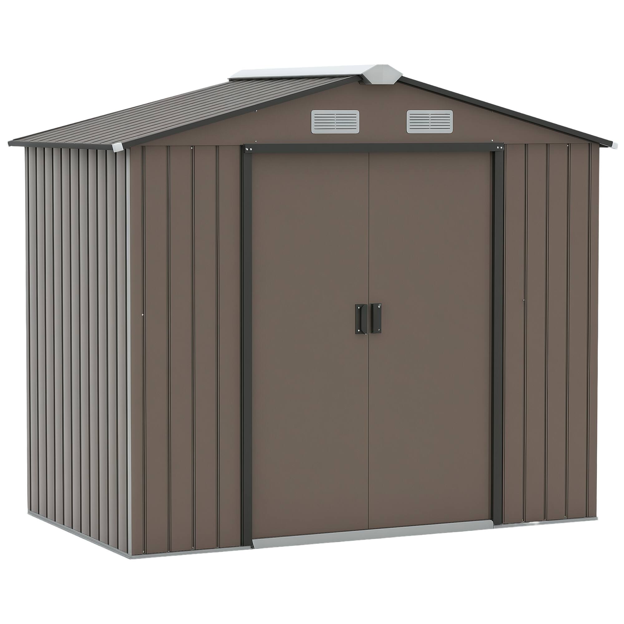 Outsunny - 7' x 4' Outdoor Storage Shed, Garden Tool Metal Shed with Foundation Kit, Double Lockable Door price history on PriceWatchPro