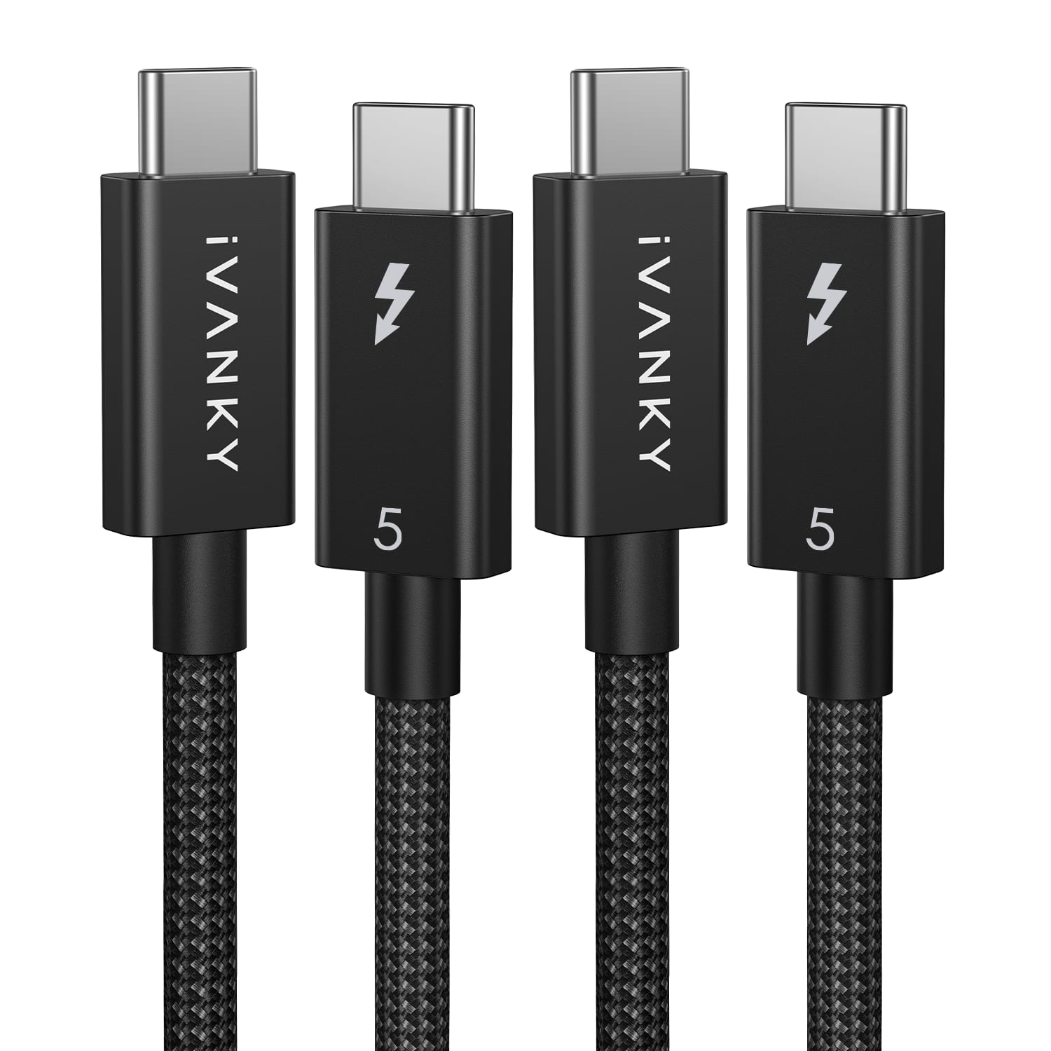 iVANKY - Intel Certified Thunderbolt 5 Cable 2Pack 3.3ft, 120Gbps Bandwidth, Support 16K/Dual 8K, 240W